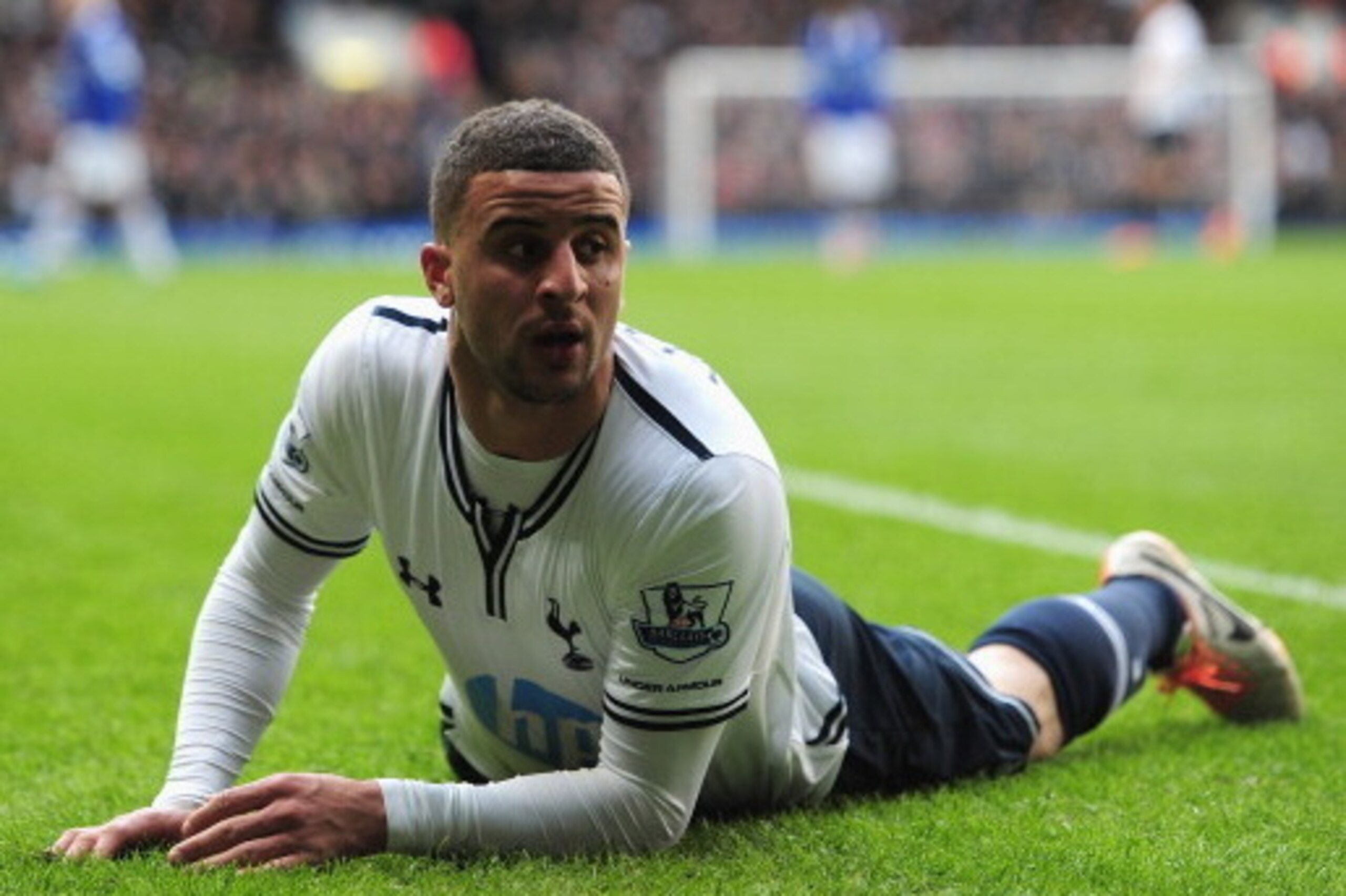 LONDON, ENGLAND - FEBRUARY 09:  Kyle Walker of Tottenham Hotspur during the Barclays Premier League match between Tottenham Hotspur and Everton at White Hart Lane on February 9, 2014 in London, England.  (Photo by Shaun Botterill/Getty Images)