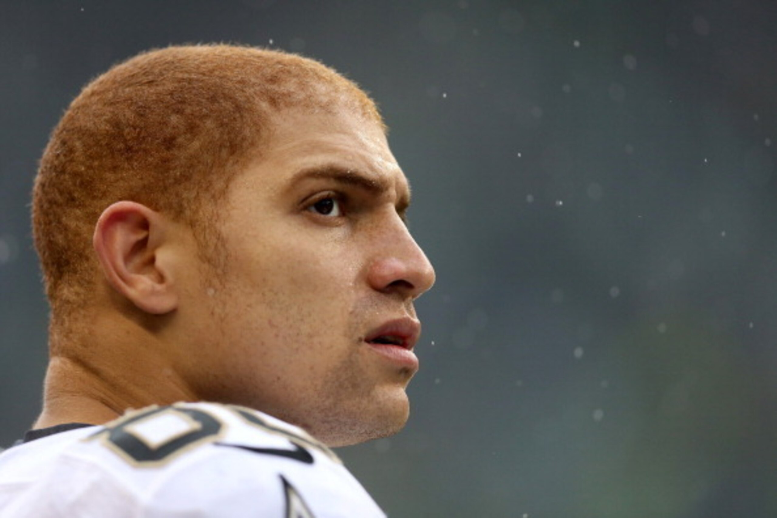 SEATTLE, WA - JANUARY 11:  Tight end Jimmy Graham #80 of the New Orleans Saints looks on in the first half while taking on the Seattle Seahawks during the NFC Divisional Playoff Game at CenturyLink Field on January 11, 2014 in Seattle, Washington.  (Photo