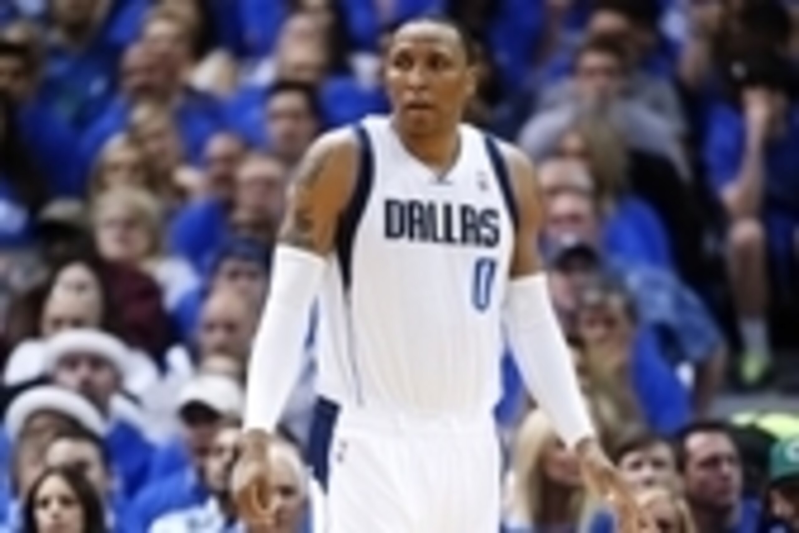 May 2, 2014; Dallas, TX, USA; Dallas Mavericks forward Shawn Marion (0) during the game against the San Antonio Spurs in game six of the first round of the 2014 NBA Playoffs at American Airlines Center. Dallas won 113-111.  Mandatory Credit: Kevin Jairaj-