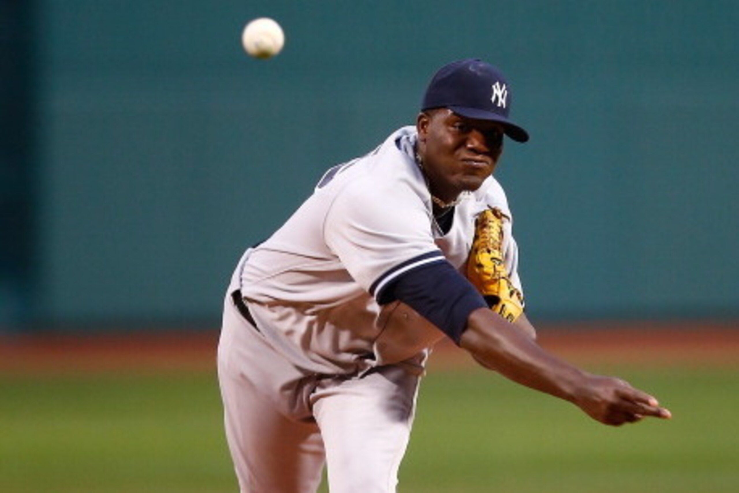 BOSTON, MA - APRIL 23:  Michael Pineda #35 of the New York Yankees pitches against the Boston Red Sox during the game at Fenway Park on April 23, 2014 in Boston, Massachusetts.  (Photo by Jared Wickerham/Getty Images)