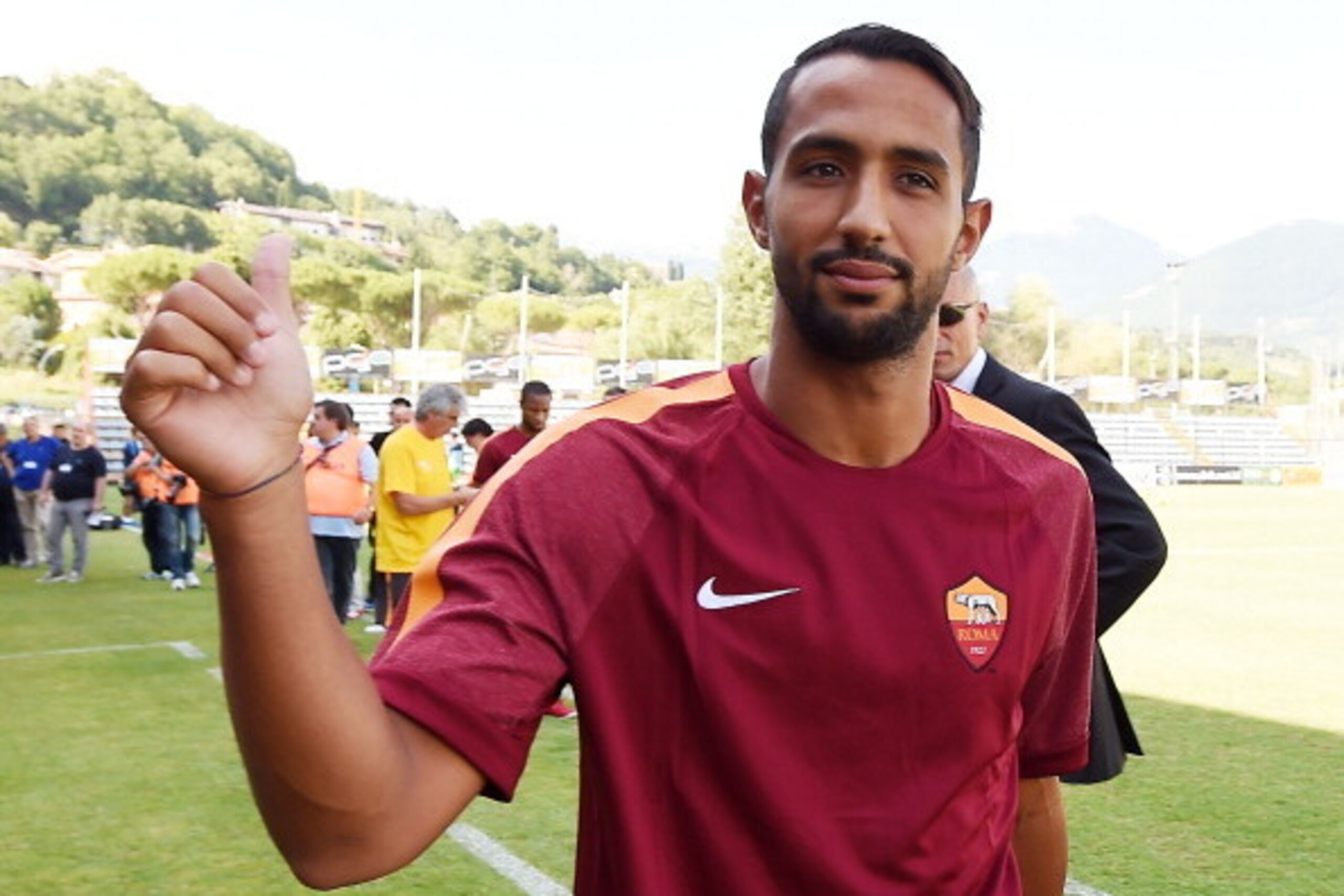 RIETI, ITALY - JULY 18:  Mehdi Benatia of Roma before the friendly match between AS Roma and Indonesia U23 at Stadio Centro d'Italia - Manlio Scopigno on July 18, 2014 in Rieti, Italy.  (Photo by Giuseppe Bellini/Getty Images)