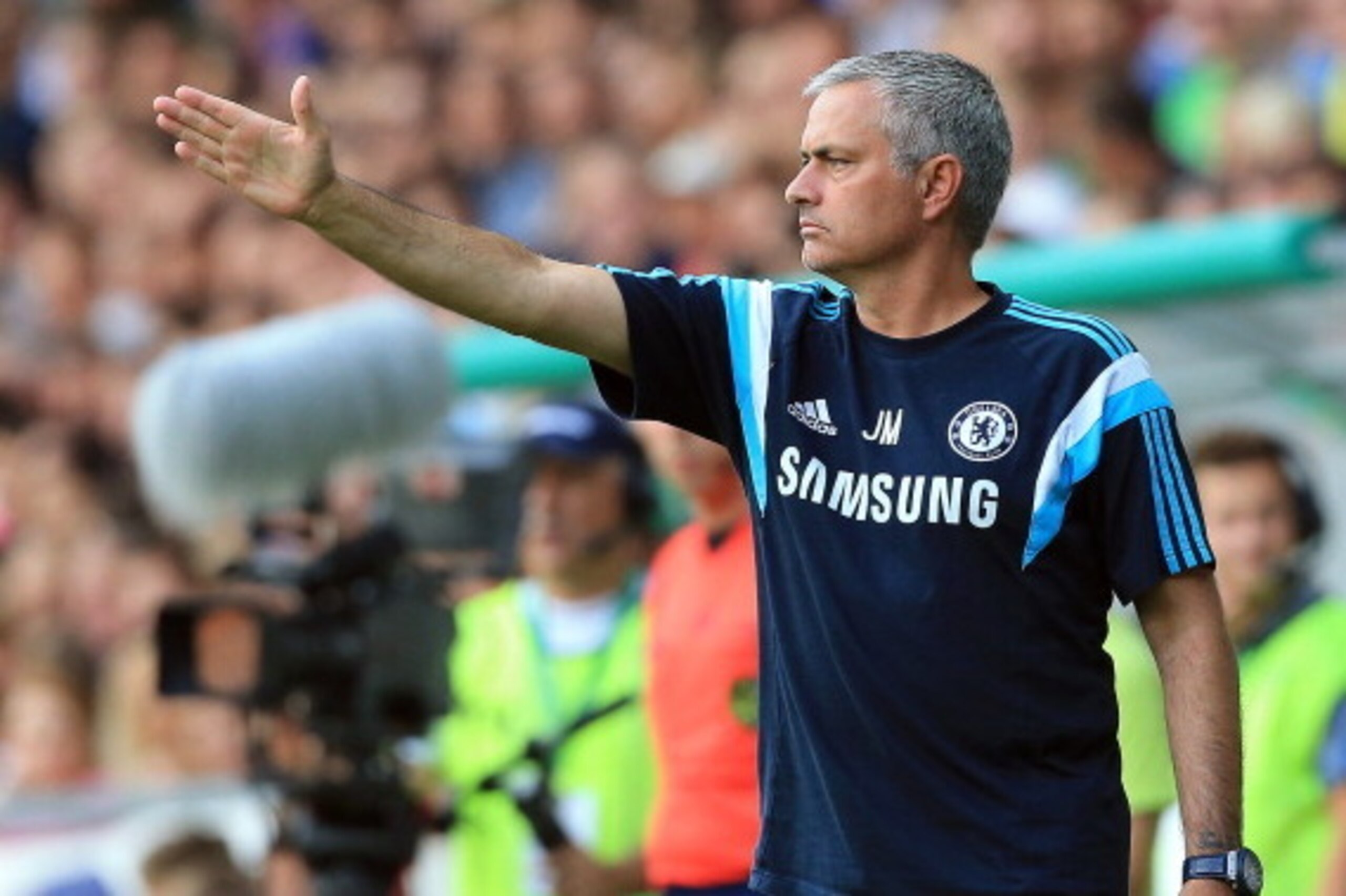 LJUBLJANA, SLOVENIA - JULY 27: Team manager of Chelsea Jose Mourinho reacts during the Pre Season Friendly match between FC Olimpija Ljubljana and Chelsea at Stozice stadium in Ljubljana, Slovenia on Sunday, July 27, 2014. (Photo by Srdjan Stevanovic/Get LJUBLJANA, SLOVENIA - JULY 27: Team manager of Chelsea Jose Mourinho reacts during the Pre Season Friendly match between FC Olimpija Ljubljana and Chelsea at Stozice stadium in Ljubljana, Slovenia on Sunday, July 27, 2014. (Photo by Srdjan Stevanovic/Get
