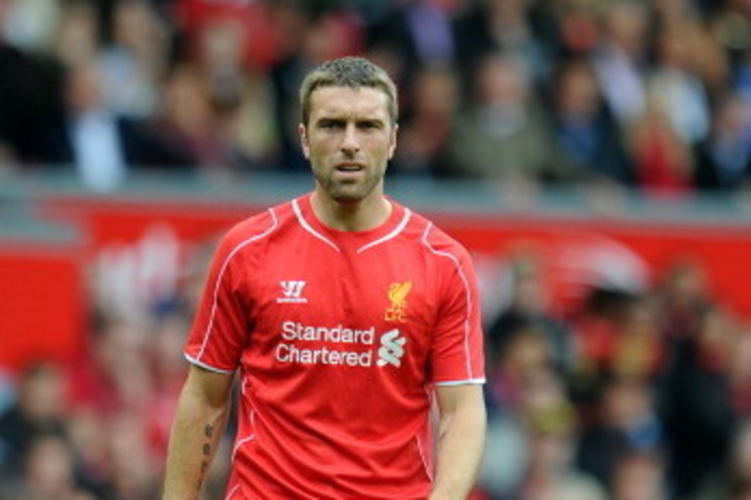 LIVERPOOL, ENGLAND - AUGUST 10: Rickie Lambert of Liverpool during the Pre Season Friendly match between Liverpool and Borussia Dortmund at Anfield on August 10, 2014 in Liverpool, England. (Photo by Clint Hughes/Getty Images) LIVERPOOL, ENGLAND - AUGUST 10: Rickie Lambert of Liverpool during the Pre Season Friendly match between Liverpool and Borussia Dortmund at Anfield on August 10, 2014 in Liverpool, England. (Photo by Clint Hughes/Getty Images)