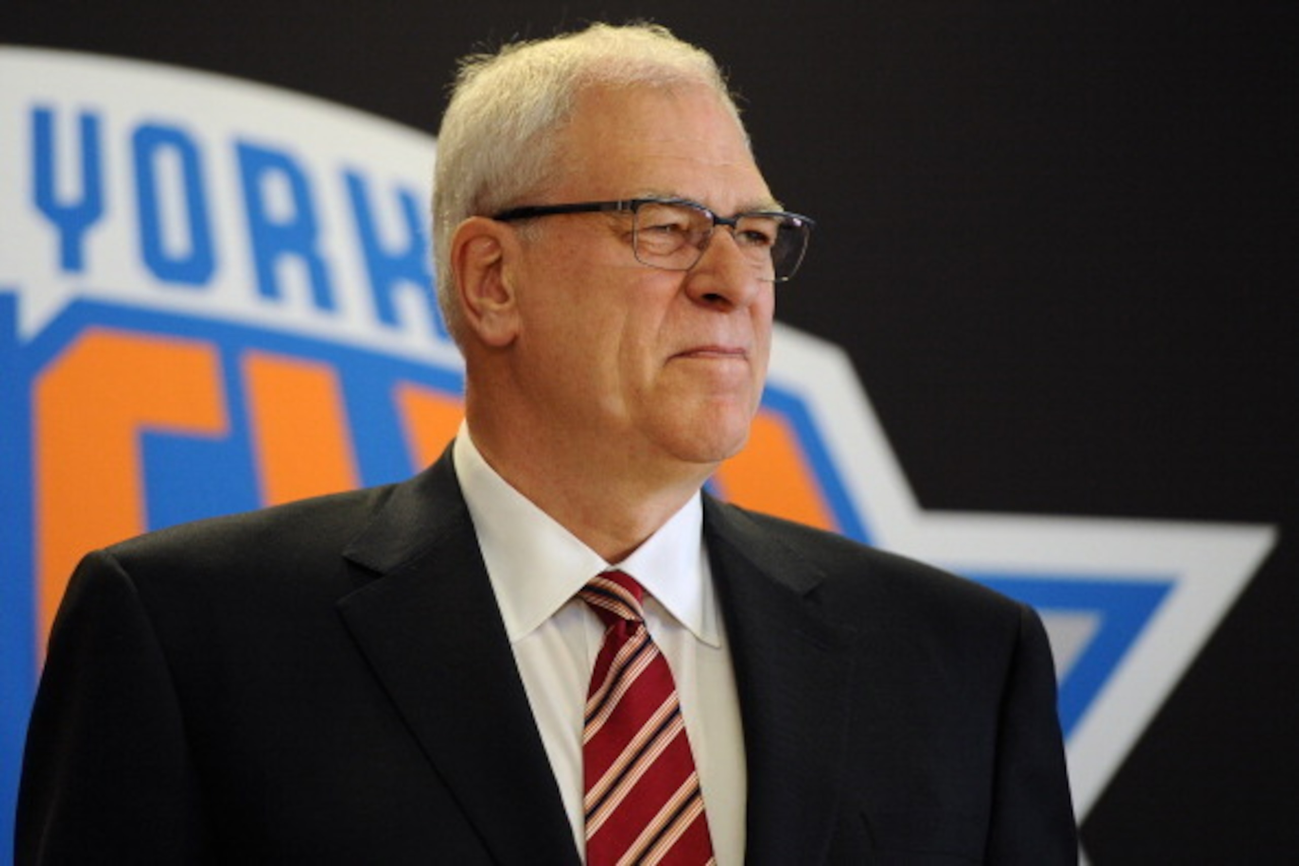 NEW YORK, NY - MARCH 18: Phil Jackson looks on during his introductory press conference as President of the New York Knicks at Madison Square Garden on March 18, 2014 in New York City. (Photo by Maddie Meyer/Getty Images) NEW YORK, NY - MARCH 18: Phil Jackson looks on during his introductory press conference as President of the New York Knicks at Madison Square Garden on March 18, 2014 in New York City. (Photo by Maddie Meyer/Getty Images)
