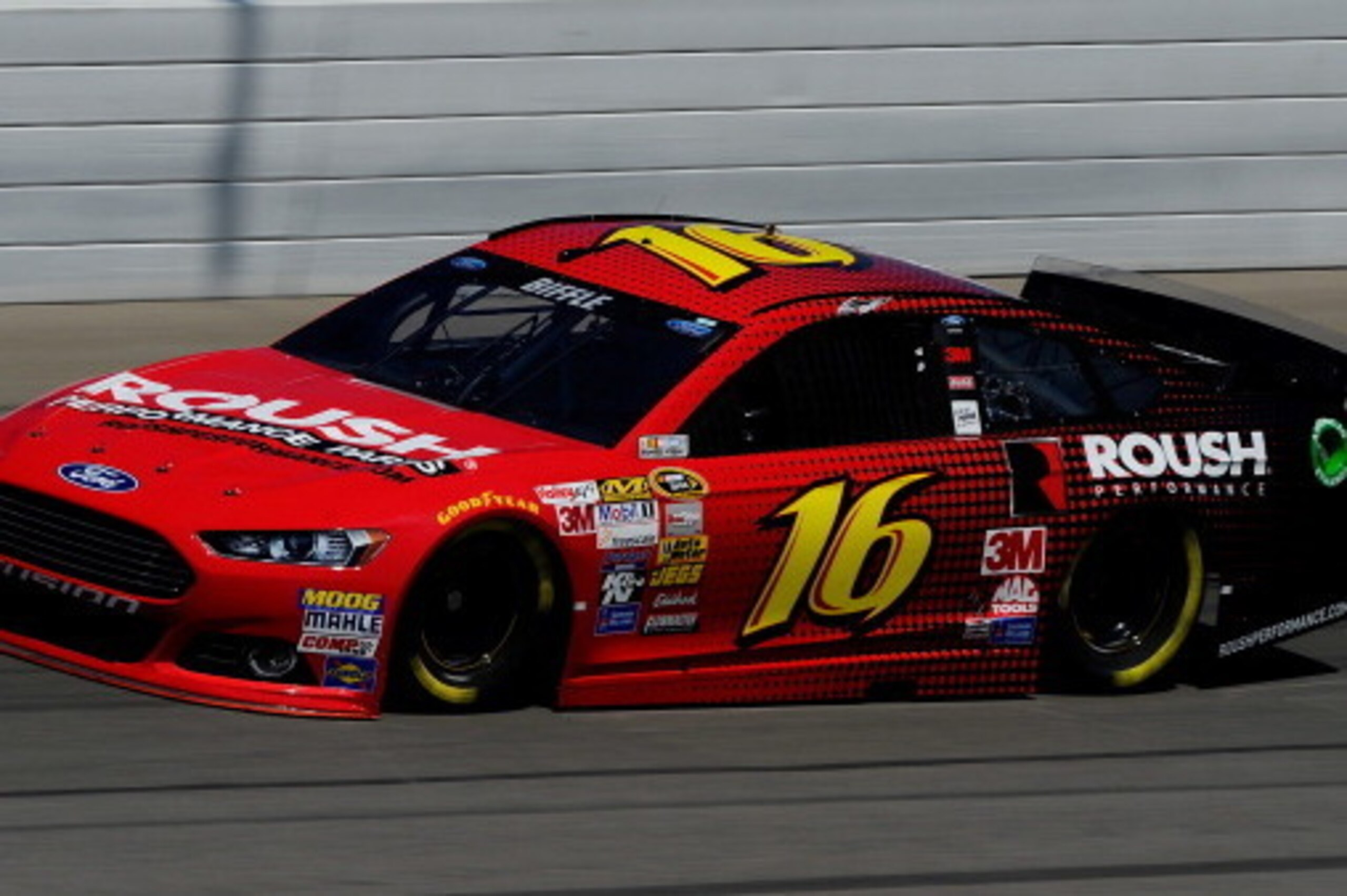 BROOKLYN, MI - AUGUST 15: Greg Biffle, driver of the #16 Roush Performance Ford, on track during practice for the NASCAR Sprint Cup Series Pure Michigan 400 at Michigan International Speedway on August 15, 2014 in Brooklyn, Michigan.  (Photo by Jared C. T