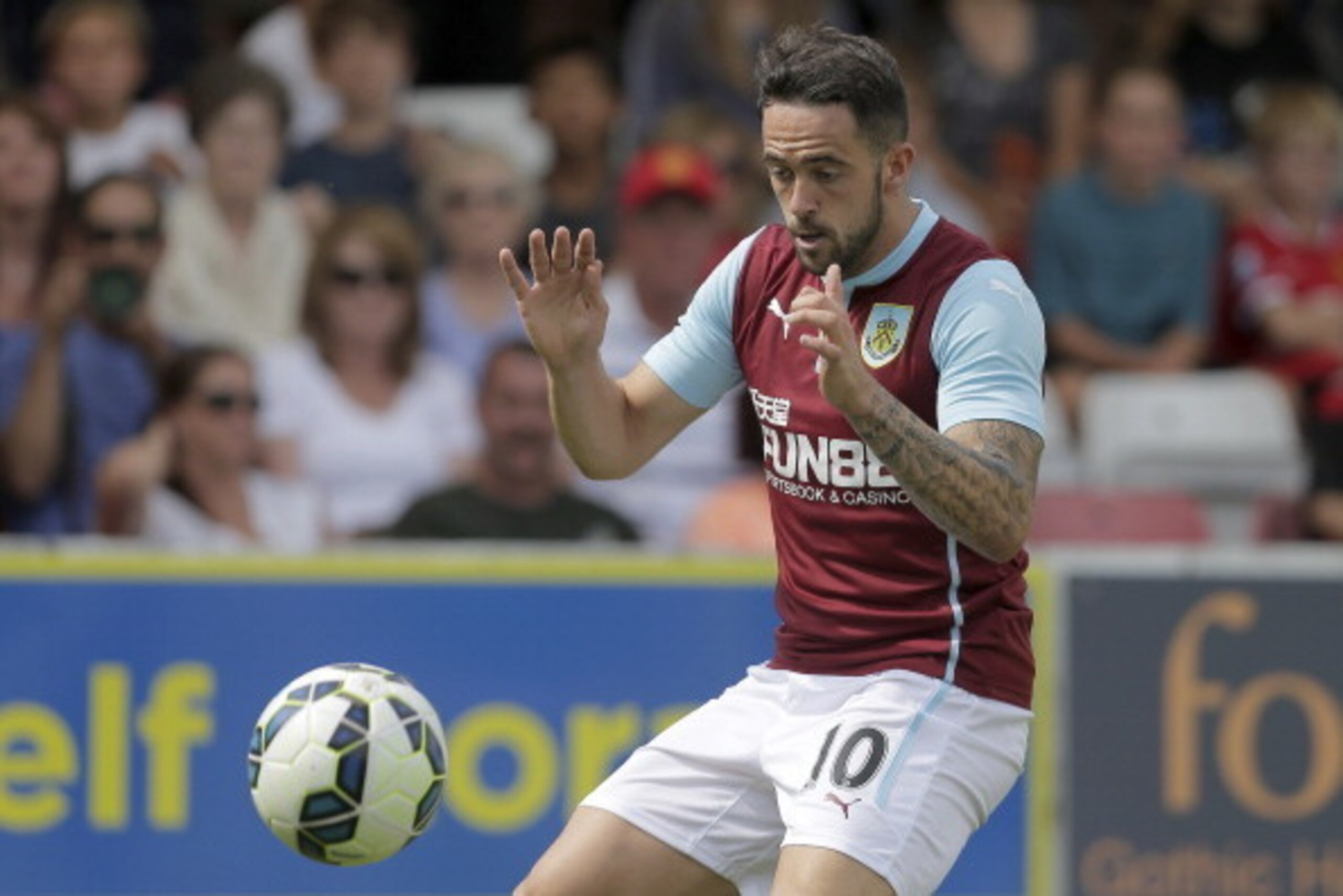 ACCRINGTON, ENGLAND - JULY 26: Danny Ings of Burnley in action during the pre-season friendly between Accrington Stanley and Burnley at the Store First Stadium on July 26,2014, in Accrington, England (Photo by Malcolm Couzens/Getty Images)