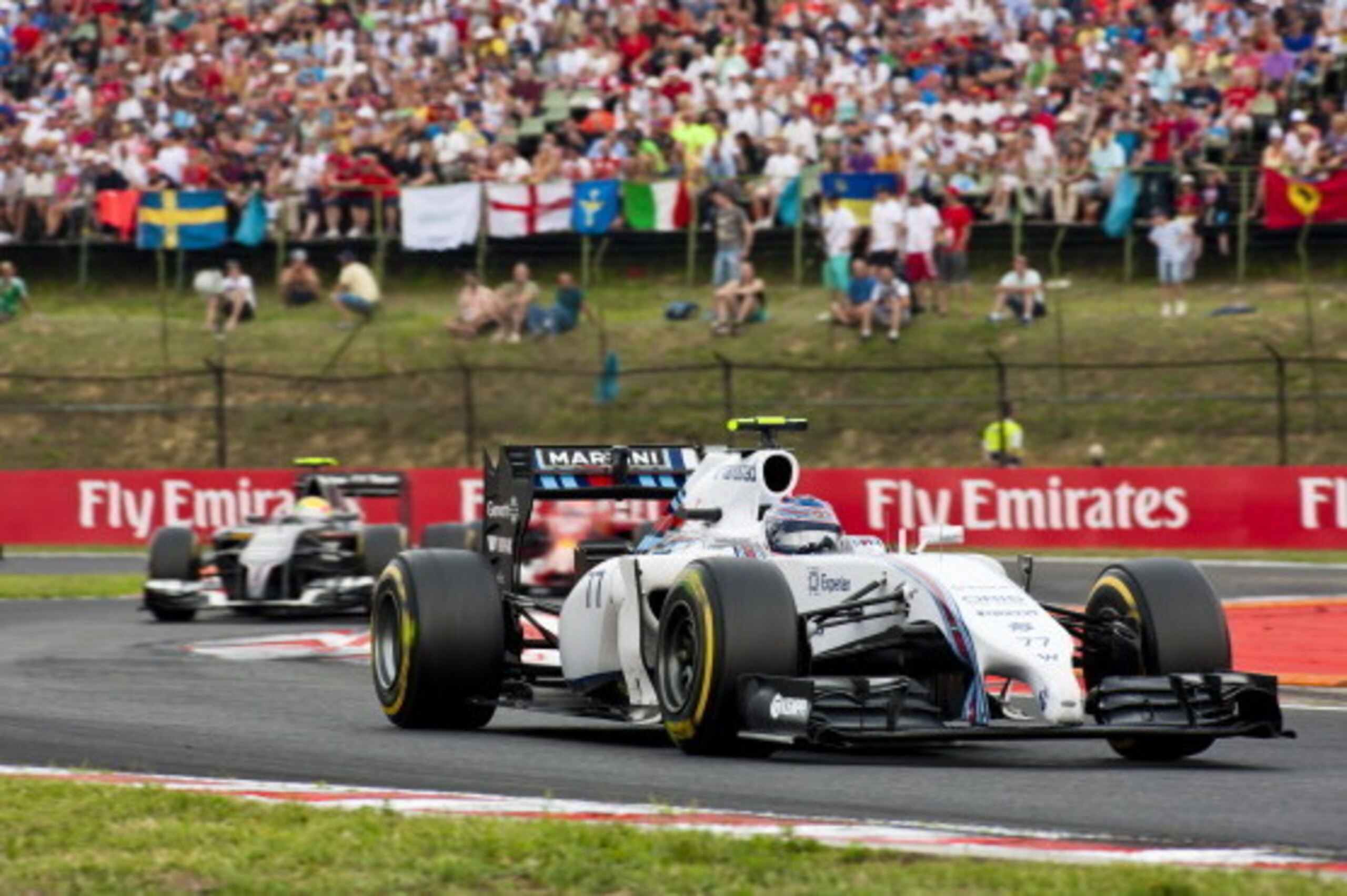 BUDAPEST, HUNGARY - JULY 27:  Valtteri Bottas of Finland and Williams drives during the Hungarian Formula One Grand Prix at Hungaroring on July 27, 2014 in Budapest, Hungary.  (Photo by Drew Gibson/Getty Images)