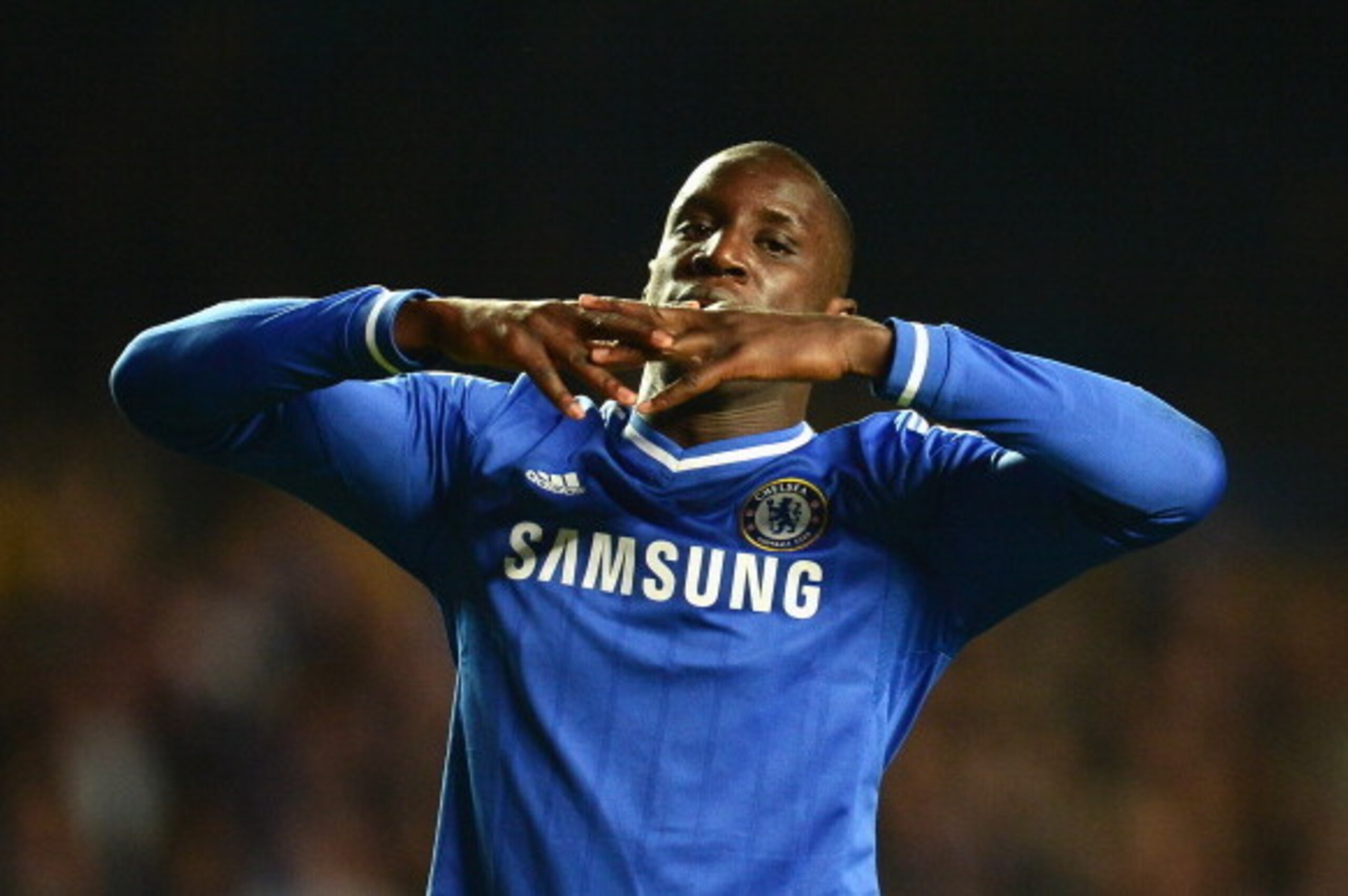 LONDON, ENGLAND - APRIL 30: Demba Ba of Chelsea looks dejected after the UEFA Champions League semi-final second leg match between Chelsea and Club Atletico de Madrid at Stamford Bridge on April 30, 2014 in London, England.  (Photo by Jamie McDonald/Getty