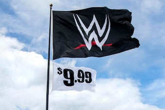 Vince McMahon unveils new WWE Logo and $9.99 flag at Stamford HQ