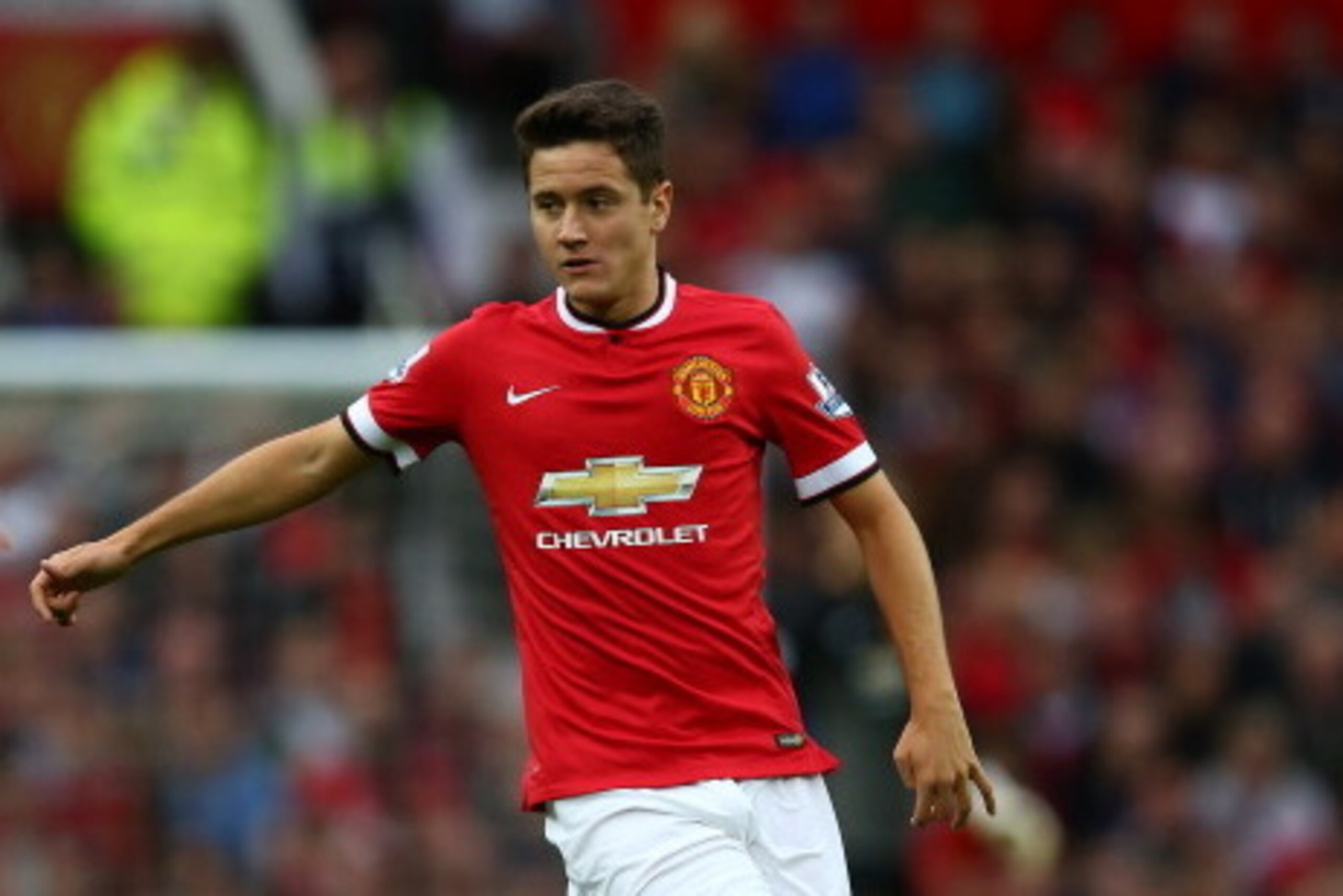 MANCHESTER, ENGLAND - AUGUST 12: Ander Herrera of Manchester United in action during the Pre Season Friendly match between Manchester United and Valencia at Old Trafford on August 12, 2014 in Manchester, England. (Photo by Clive Brunskill/Getty Images) MANCHESTER, ENGLAND - AUGUST 12: Ander Herrera of Manchester United in action during the Pre Season Friendly match between Manchester United and Valencia at Old Trafford on August 12, 2014 in Manchester, England. (Photo by Clive Brunskill/Getty Images)