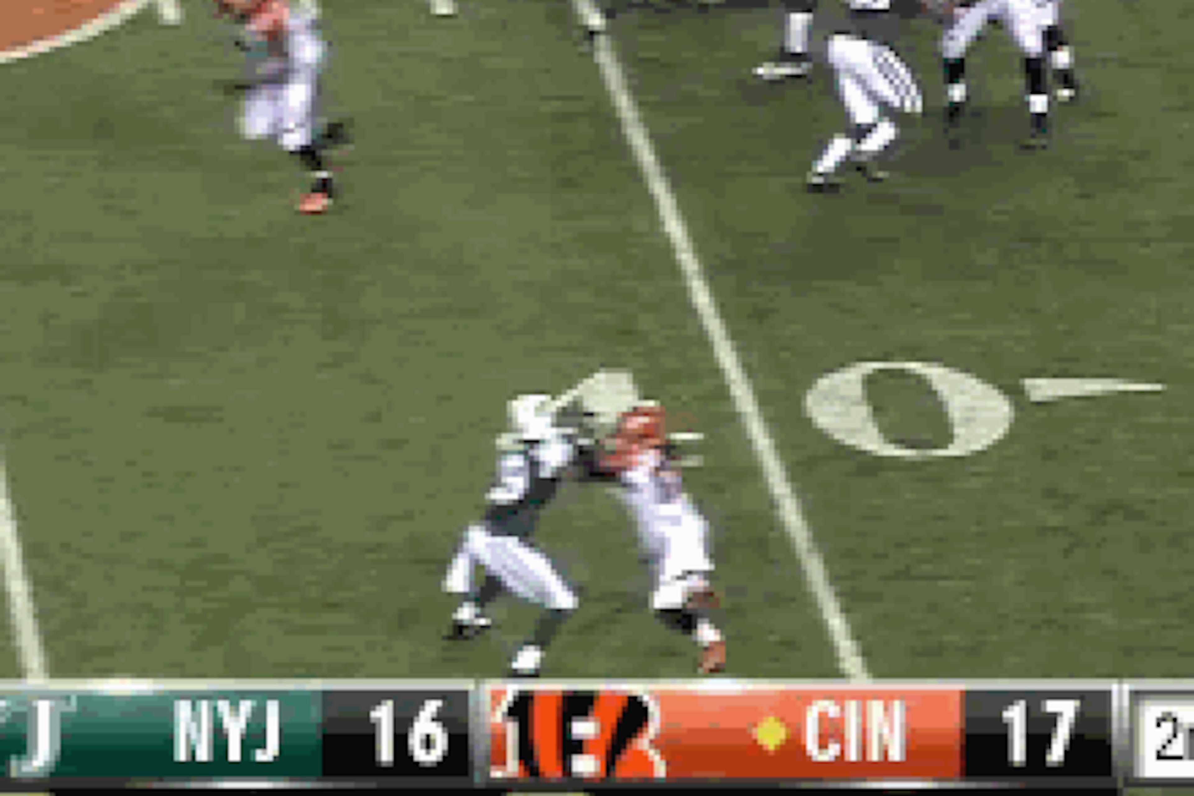 Allen's hands are not extended, showing a lack of control and balance.