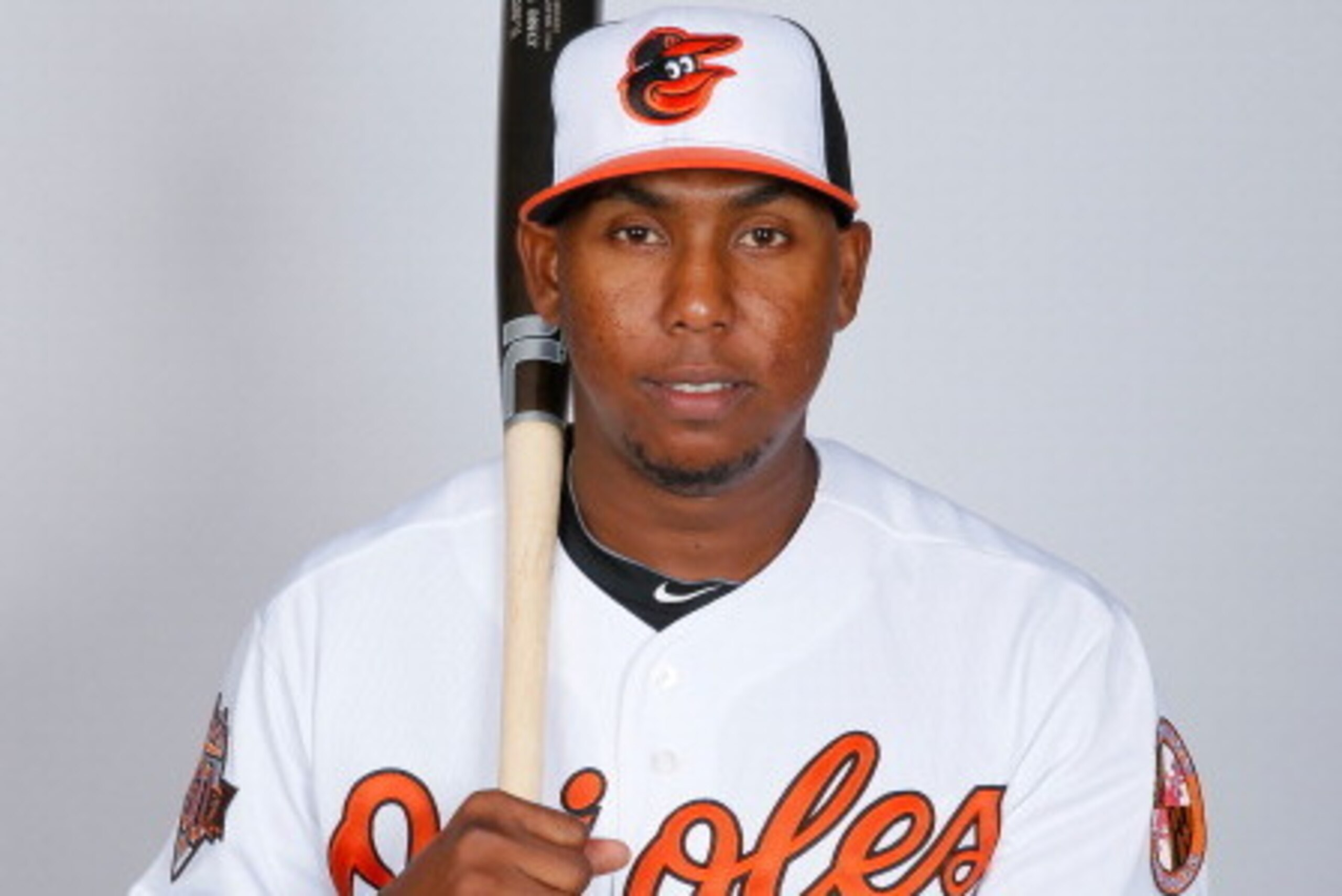 SARASOTA, FL - FEBRUARY 22:  Francisco Peguero #57 of the Baltimore Orioles poses for a portrait on photo day on February 22, 2014 at Ed Smith Stadium in Sarasota, Florida.  (Photo by Kevin C. Cox/Getty Images)