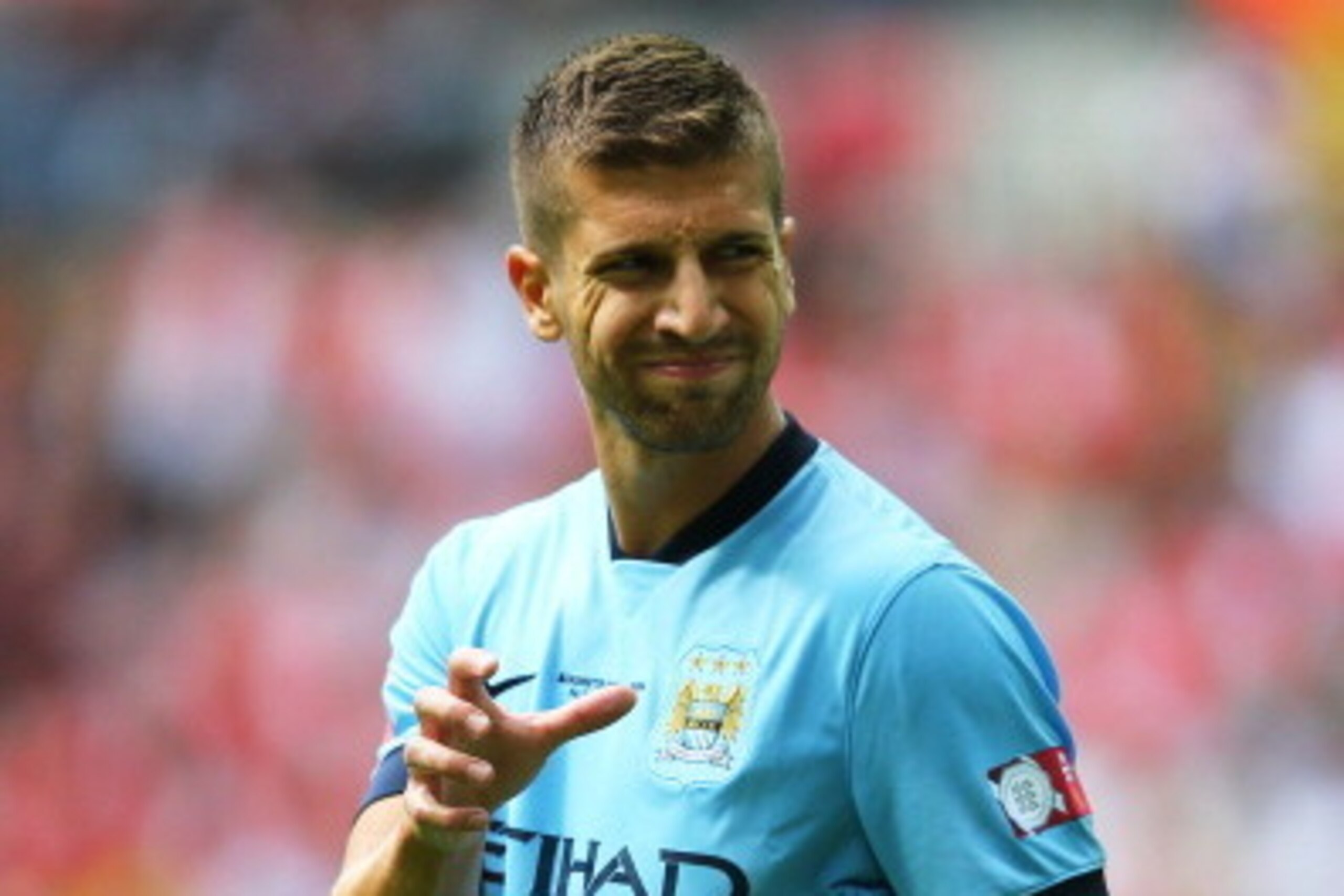 LONDON, ENGLAND - AUGUST 10: Matija Nastasic of Manchester City reacts during the FA Community Shield match between Manchester City and Arsenal at Wembley Stadium on August 10, 2014 in London, England. (Photo by Clive Mason/Getty Images) LONDON, ENGLAND - AUGUST 10: Matija Nastasic of Manchester City reacts during the FA Community Shield match between Manchester City and Arsenal at Wembley Stadium on August 10, 2014 in London, England. (Photo by Clive Mason/Getty Images)