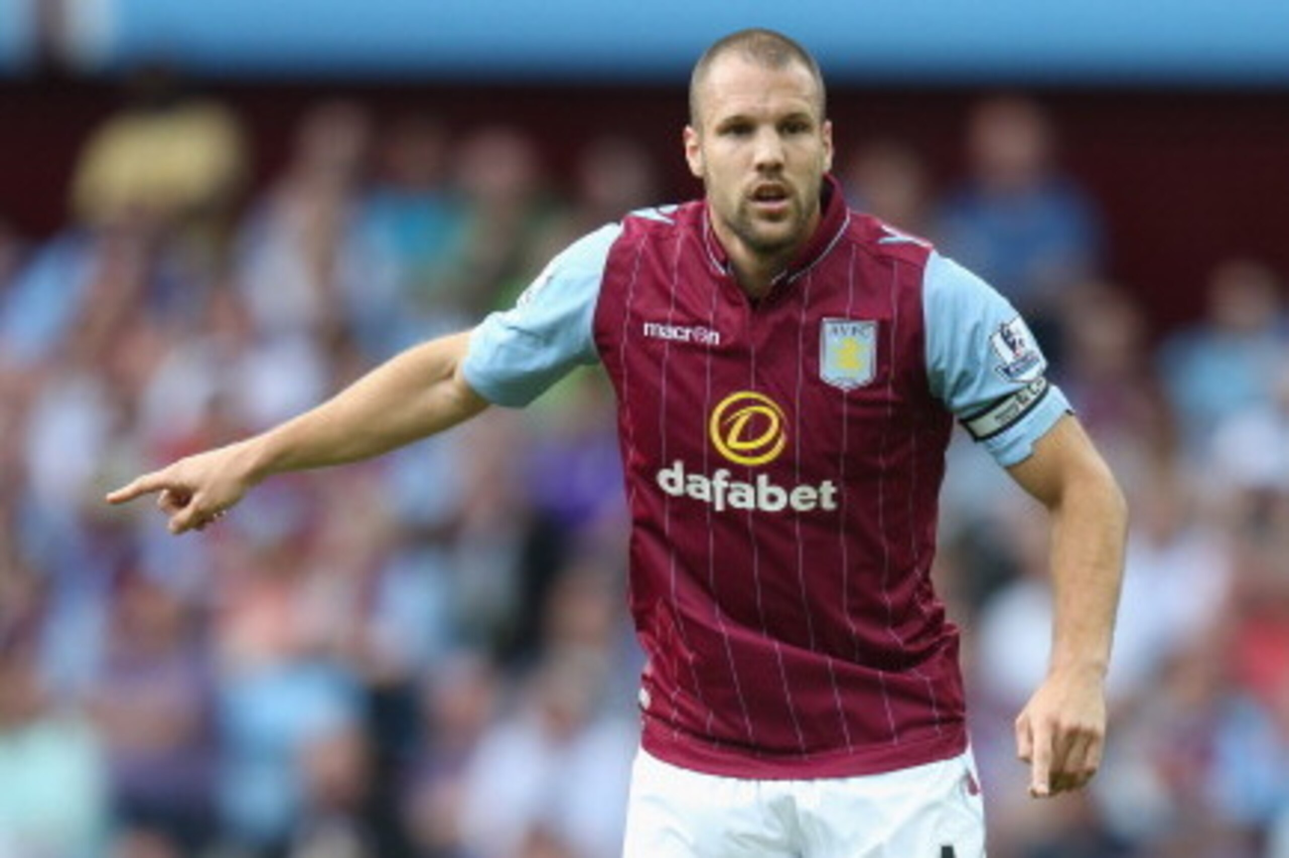 BIRMINGHAM, ENGLAND - AUGUST 09:  Ron Vlaar of Aston Villa looks on during the pre season friendly match between Aston Villa and Parma at Villa Park on August 9, 2014 in Birmingham, England.  (Photo by David Rogers/Getty Images)