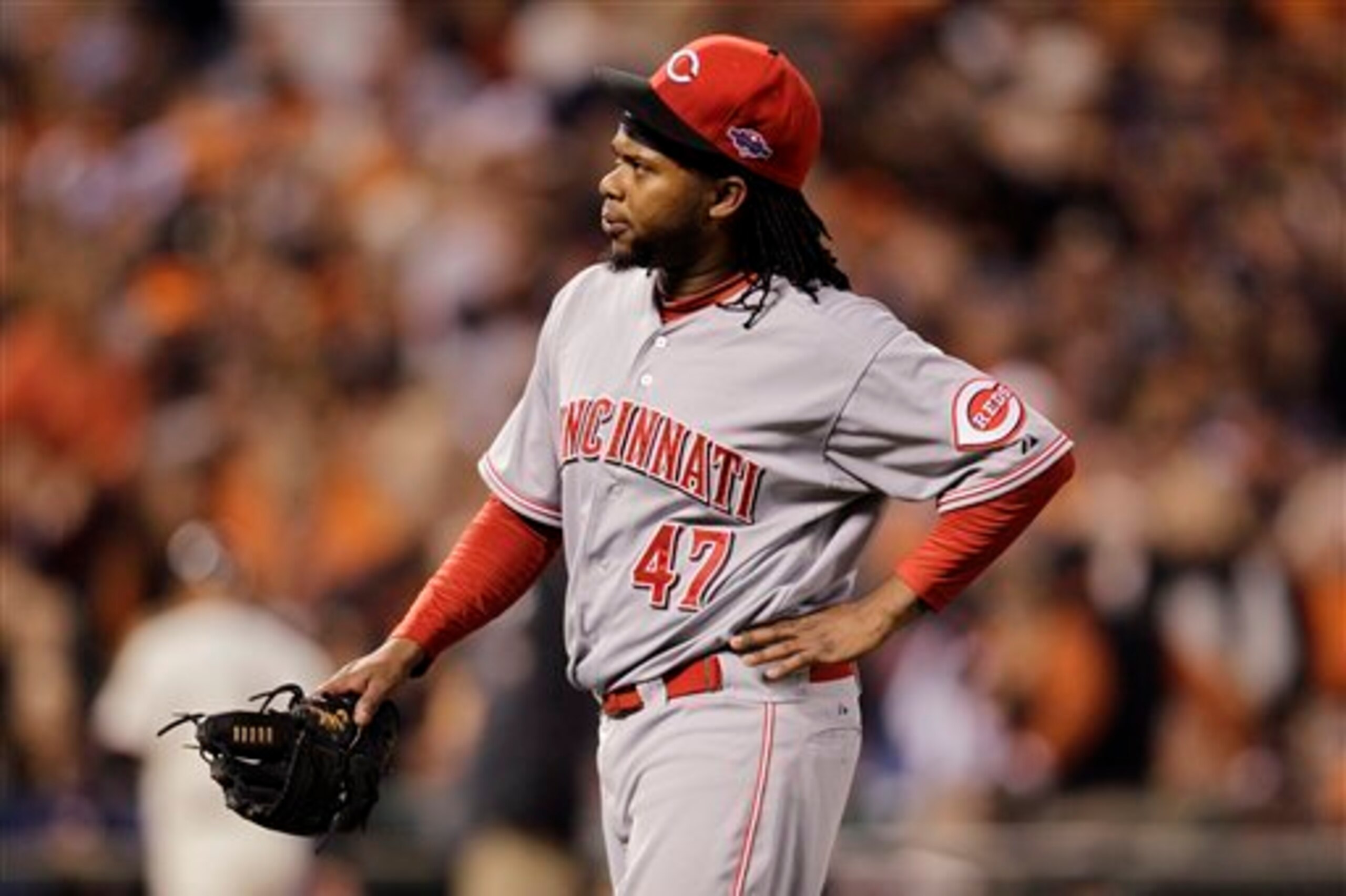 Johnny Cueto walked off the mound in Game 1 of the 2012 NLDS with back spasms after only eight pitches.