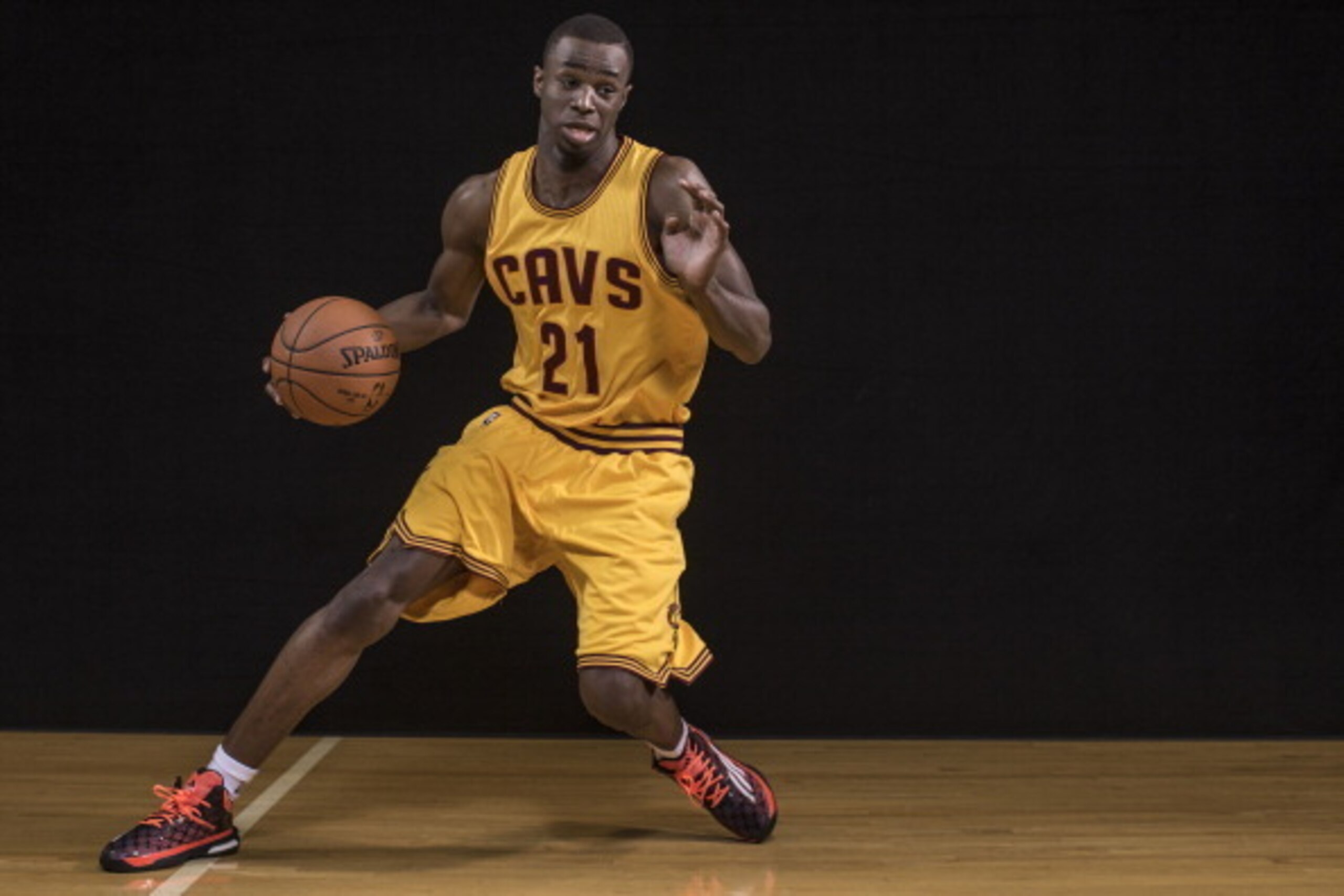 TARRYTOWN, NY - AUGUST 03: Andrew Wiggins #21 of the Cleveland Cavaliers poses for a portrait during the 2014 NBA rookie photo shoot at MSG Training Center on August 3, 2014 in Tarrytown, New York. NOTE TO USER: User expressly acknowledges and agrees that