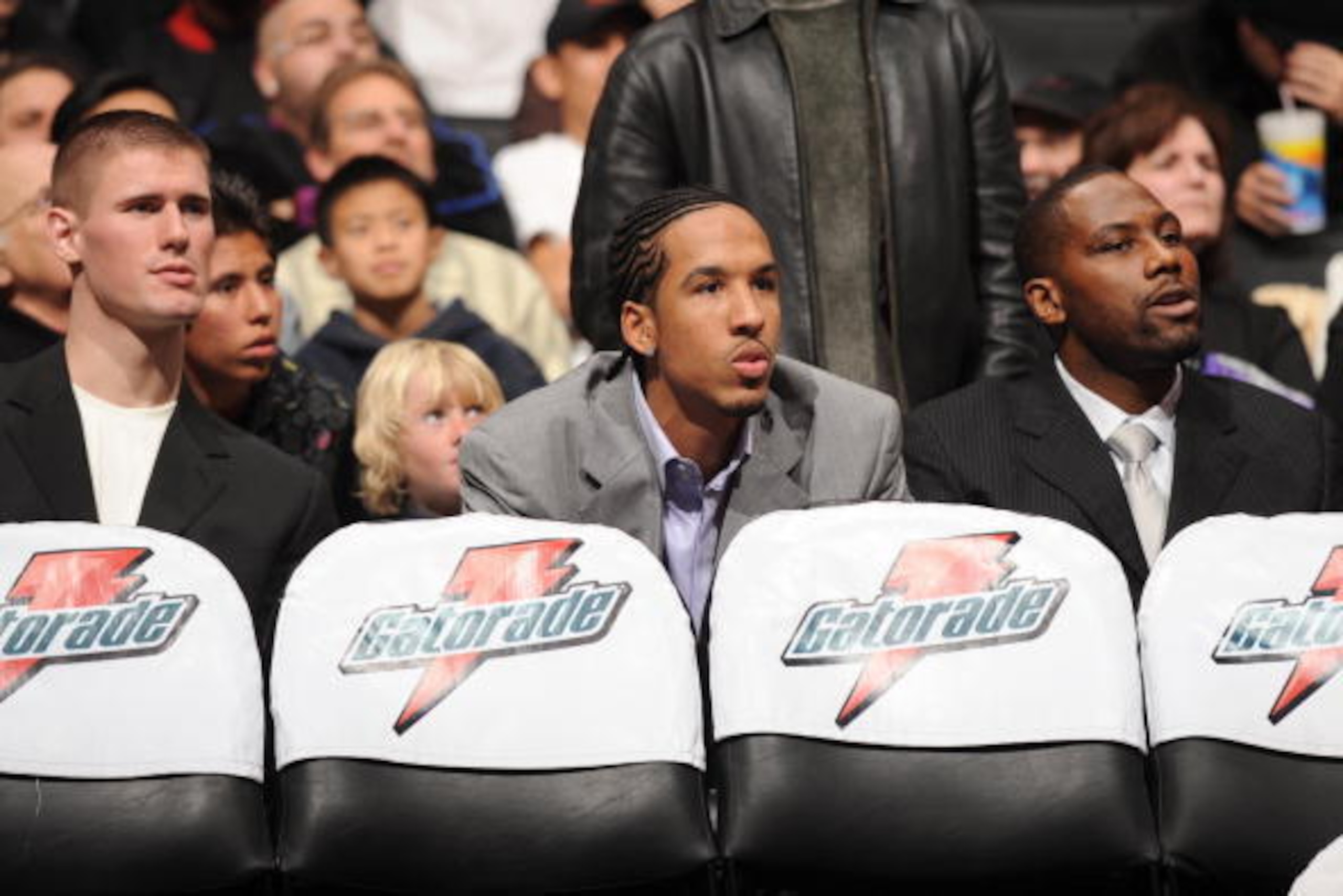 LOS ANGELES - JANUARY 28: Paul Davis #40, Shaun Livingston #14 and Al Thornton #12 of the Los Angeles Clippers watch the action of the game during the NBA game against the Charlotte Bobcats at Staples Center on January 28, 2008 in Los Angeles, California LOS ANGELES - JANUARY 28: Paul Davis #40, Shaun Livingston #14 and Al Thornton #12 of the Los Angeles Clippers watch the action of the game during the NBA game against the Charlotte Bobcats at Staples Center on January 28, 2008 in Los Angeles, California