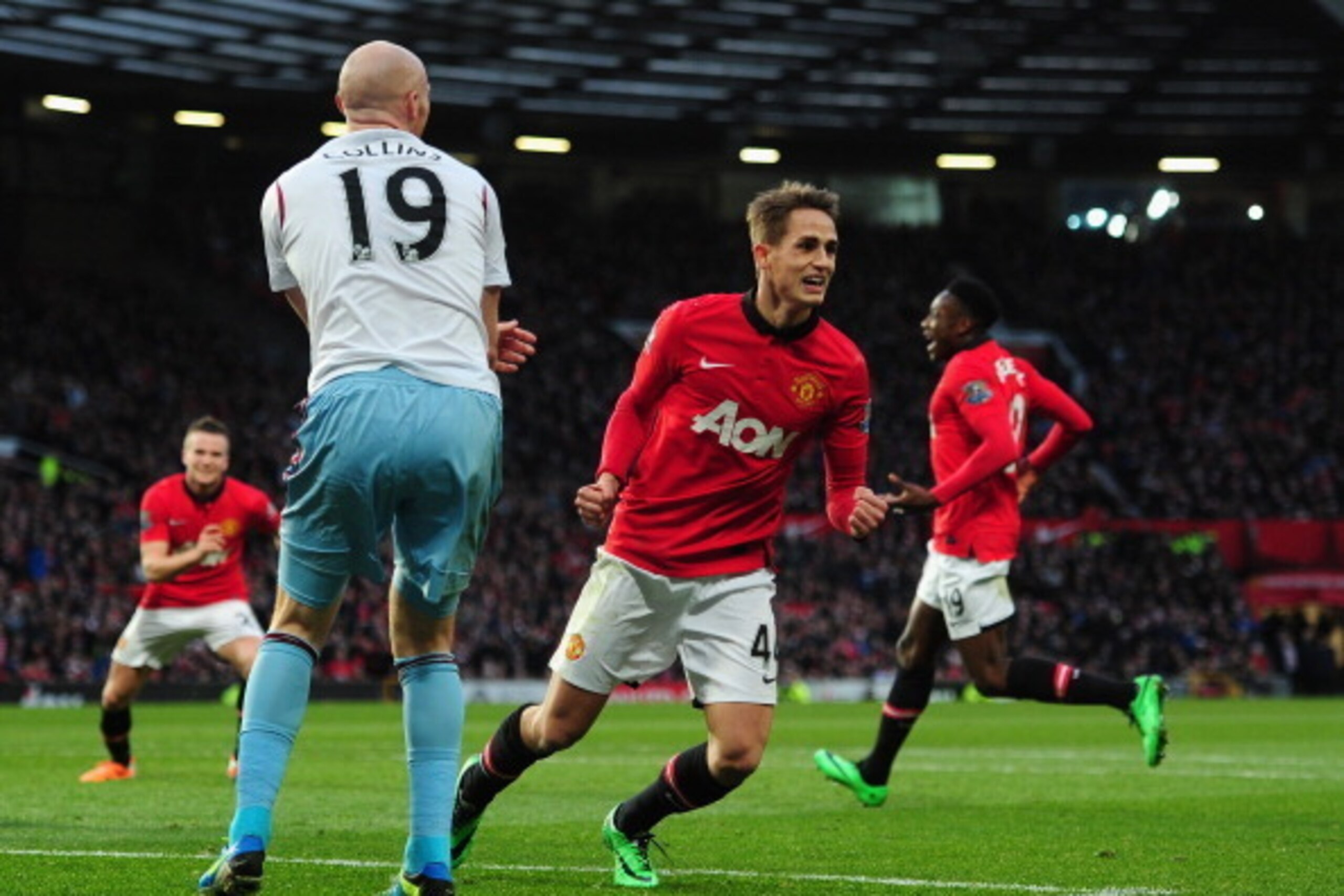 MANCHESTER, ENGLAND - DECEMBER 21:  Adnan Januzaj of Manchester United celebrates scoring his team's second goal during the Barclays Premier League match between Manchester United and West Ham United at Old Trafford on December 21, 2013 in Manchester, Eng