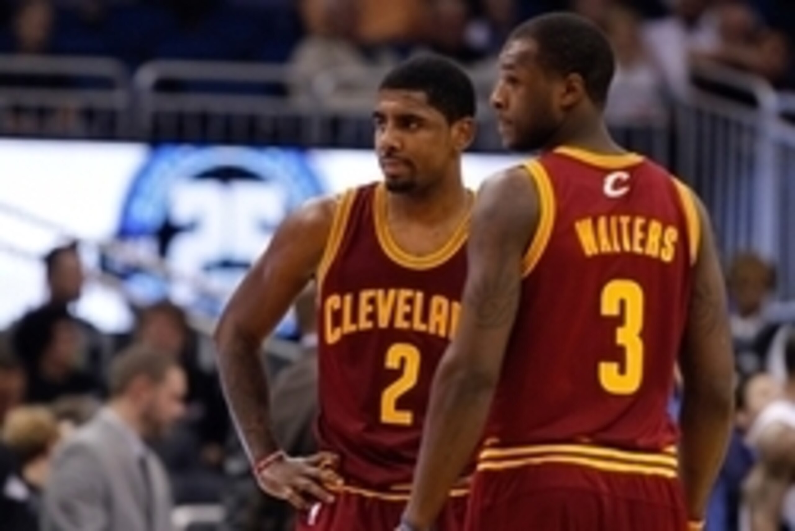 Dec 13, 2013; Orlando, FL, USA; Cleveland Cavaliers point guard Kyrie Irving (2) and shooting guard Dion Waiters (3) against the Orlando Magic during the first quarter at Amway Center. Mandatory Credit: Kim Klement-USA TODAY Sports Dec 13, 2013; Orlando, FL, USA; Cleveland Cavaliers point guard Kyrie Irving (2) and shooting guard Dion Waiters (3) against the Orlando Magic during the first quarter at Amway Center. Mandatory Credit: Kim Klement-USA TODAY Sports