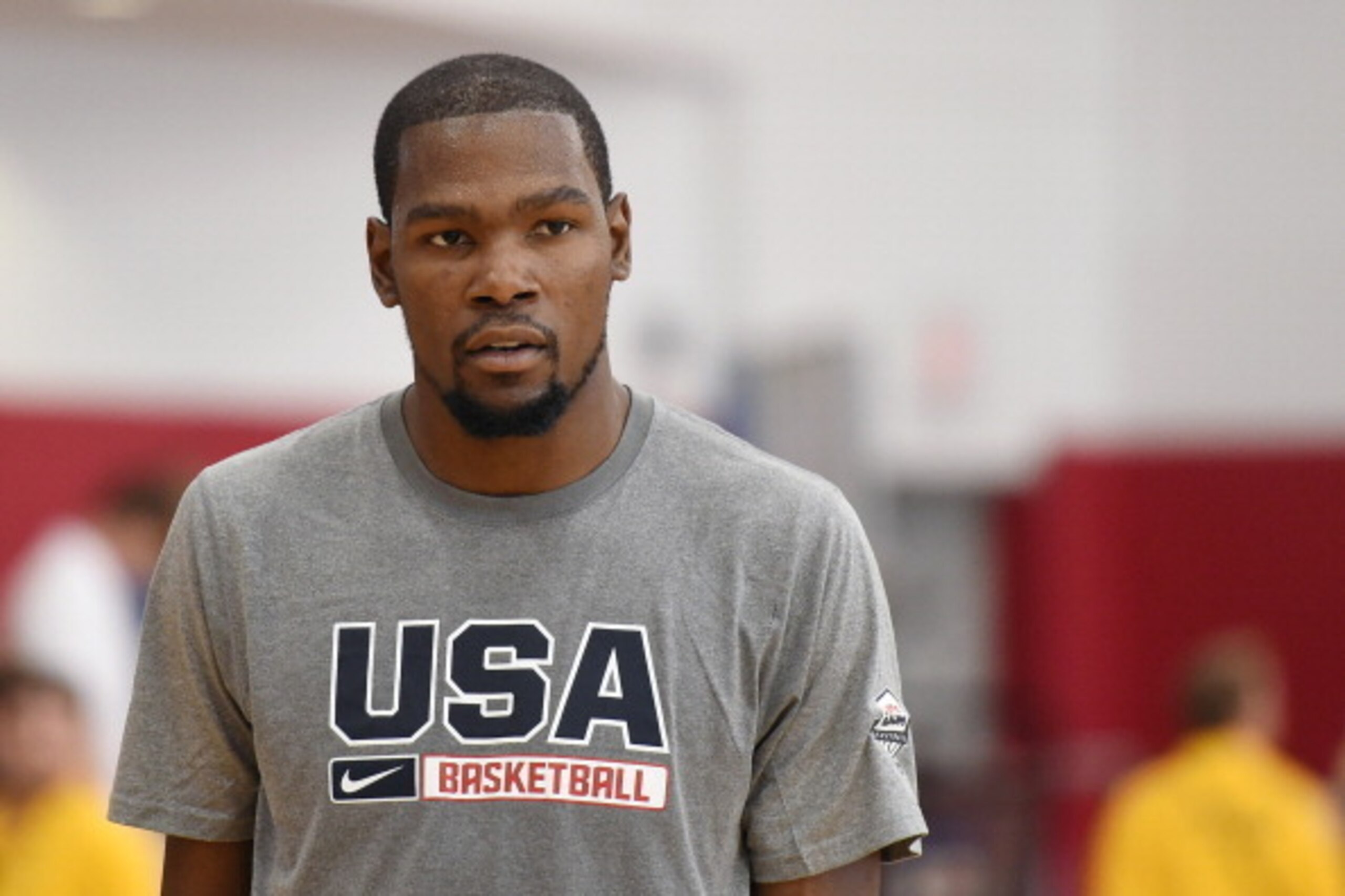 LAS VEGAS, NV - JULY 30:  Kevin Durant #52 of the 2014 USA Basketball Men's National Team stands on the court during a practice session at the Mendenhall Center on July 30, 2014 in Las Vegas, Nevada.  (Photo by Ethan Miller/Getty Images)