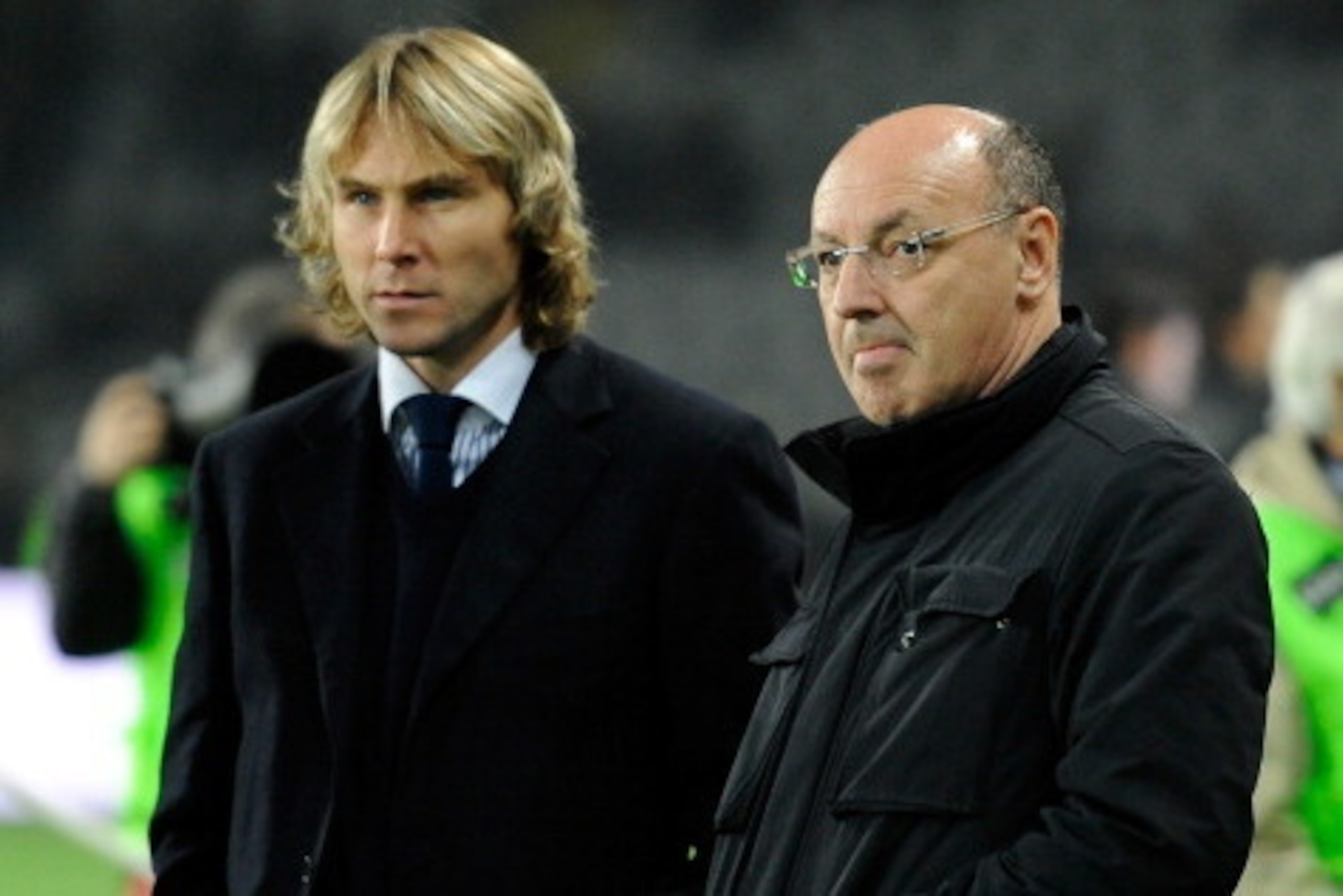 TURIN, ITALY - NOVEMBER 13: Pavel Nedved and Giuseppe Marotta of Juventus FC during the Serie A match between Juventus and Roma at Olimpico Stadium on November 13, 2010 in Turin, Italy. (Photo by Claudio Villa/Getty Images) TURIN, ITALY - NOVEMBER 13: Pavel Nedved and Giuseppe Marotta of Juventus FC during the Serie A match between Juventus and Roma at Olimpico Stadium on November 13, 2010 in Turin, Italy. (Photo by Claudio Villa/Getty Images)
