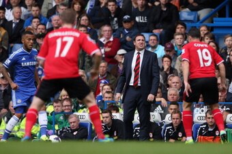 LONDON, ENGLAND - OCTOBER 19:  Cardiff City manager Malky Mackay gestures on the sidelines during the Barclays Premier League match between Chelsea and Cardiff City at Stamford Bridge on October 19, 2013 in London, England.  (Photo by Scott Heavey/Getty I