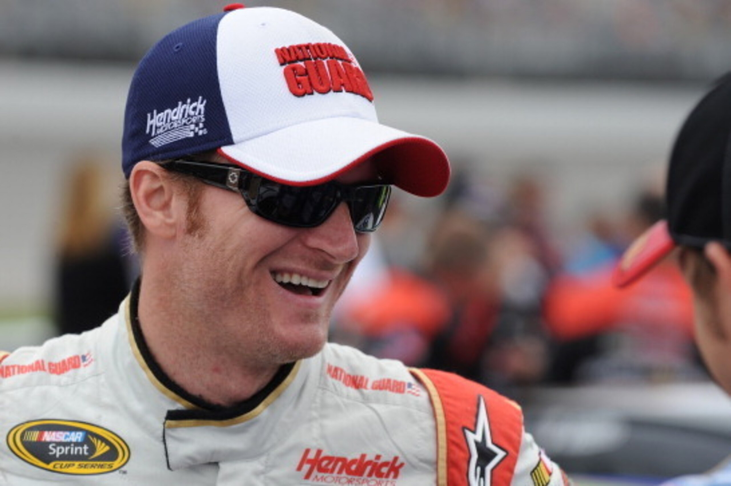 BROOKLYN, MI - AUGUST 17:  Dale Earnhardt Jr., driver of the #88 National Guard Chevrolet, stands on the grid prior to the NASCAR Sprint Cup Series Pure Michigan 400 at Michigan International Speedway on August 17, 2014 in Brooklyn, Michigan.  (Photo by R