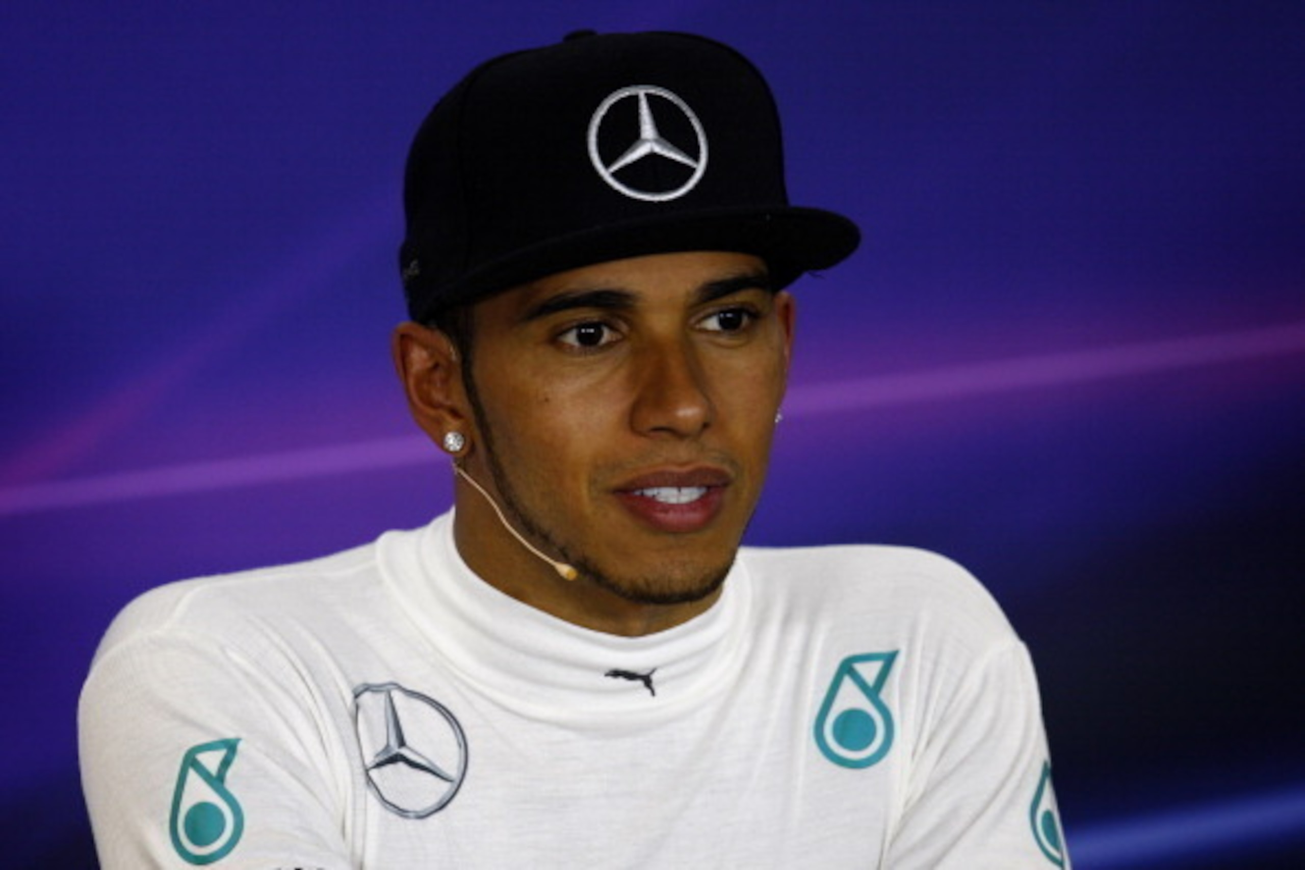 BUDAPEST, HUNGARY - JULY 27:  Lewis Hamilton of Great Britain and Mercedes GP speaks during the drivers' press conference after the Hungarian Formula One Grand Prix at Hungaroring on July 27, 2014 in Budapest, Hungary.  (Photo by Drew Gibson/Getty Images)