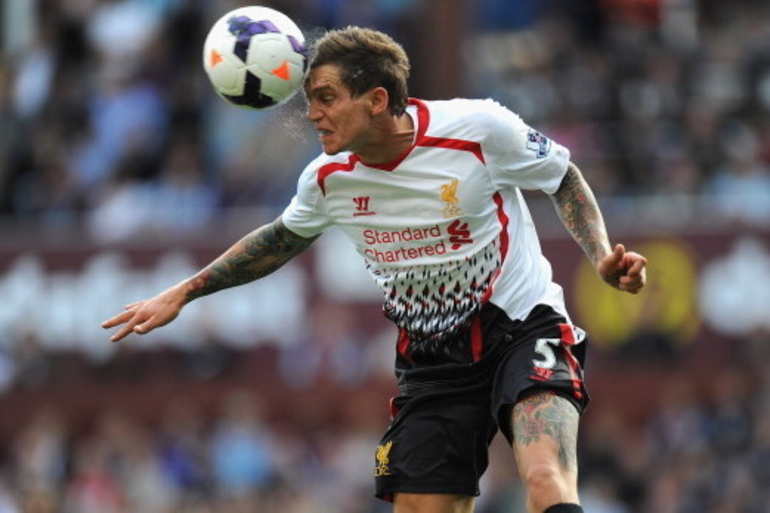 BIRMINGHAM, ENGLAND - AUGUST 24: Liverpool player Daniel Agger in action during the Barclays Premier League match between Aston Villa and Liverpool at Villa Park on August 24, 2013 in Birmingham, England. (Photo by Stu Forster/Getty Images) BIRMINGHAM, ENGLAND - AUGUST 24: Liverpool player Daniel Agger in action during the Barclays Premier League match between Aston Villa and Liverpool at Villa Park on August 24, 2013 in Birmingham, England. (Photo by Stu Forster/Getty Images)