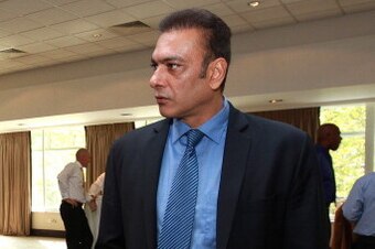 LONDON, ENGLAND - MAY 30:   David Richardson and Ravi Shastri during the ICC Cricket Committee meeting at  Lord's Cricket Ground on May 30, 2012 in London, England.  (Photo by Jan Kruger/Getty Images)
