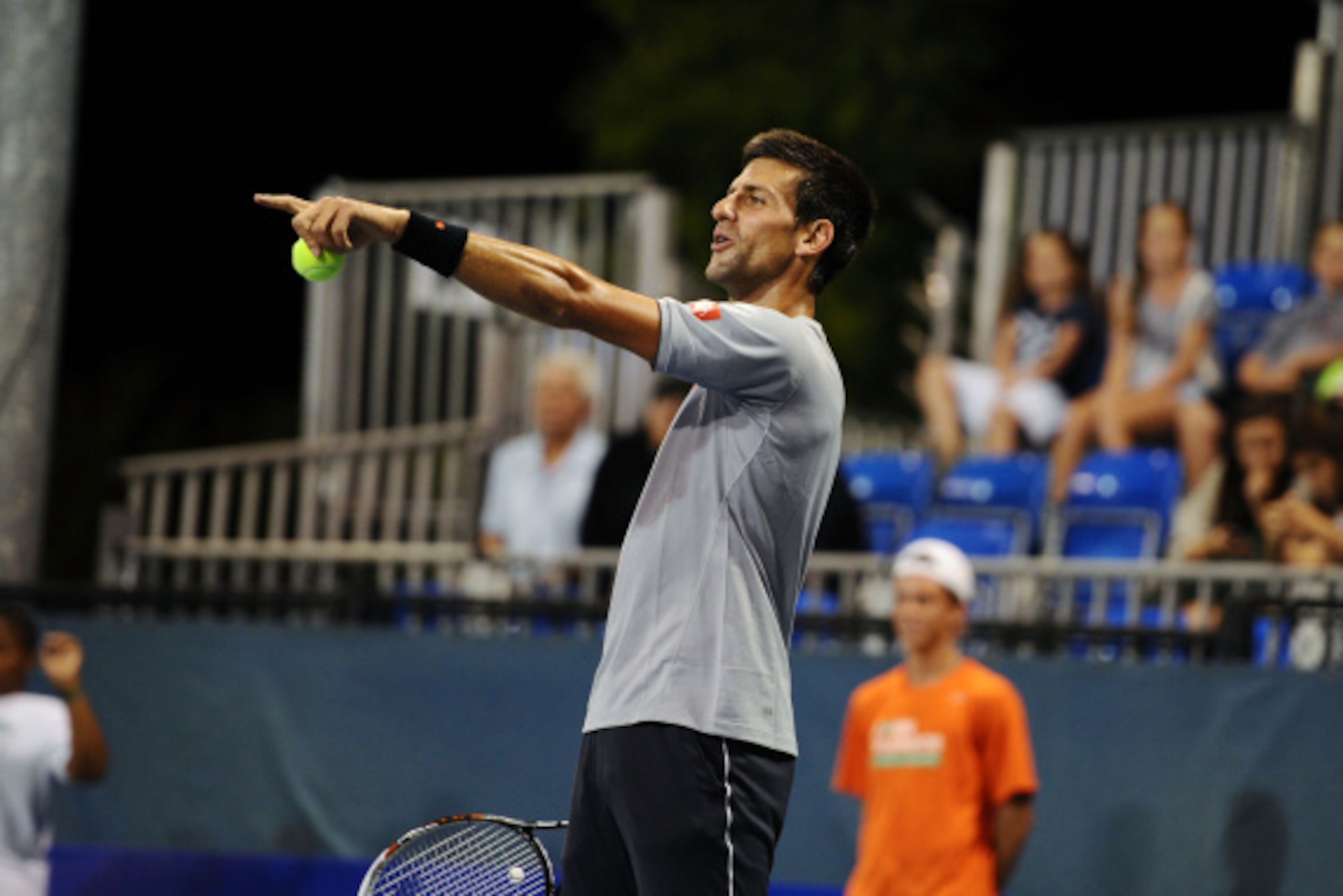 NEW YORK, NY - AUGUST 21:  Novak Djokovic attends the Johnny Mac Tennis Project Benefit at Sportime at Randall's Island Tennis Center on August 21, 2014 in New York City.  (Photo by Ilya S. Savenok/Getty Images)