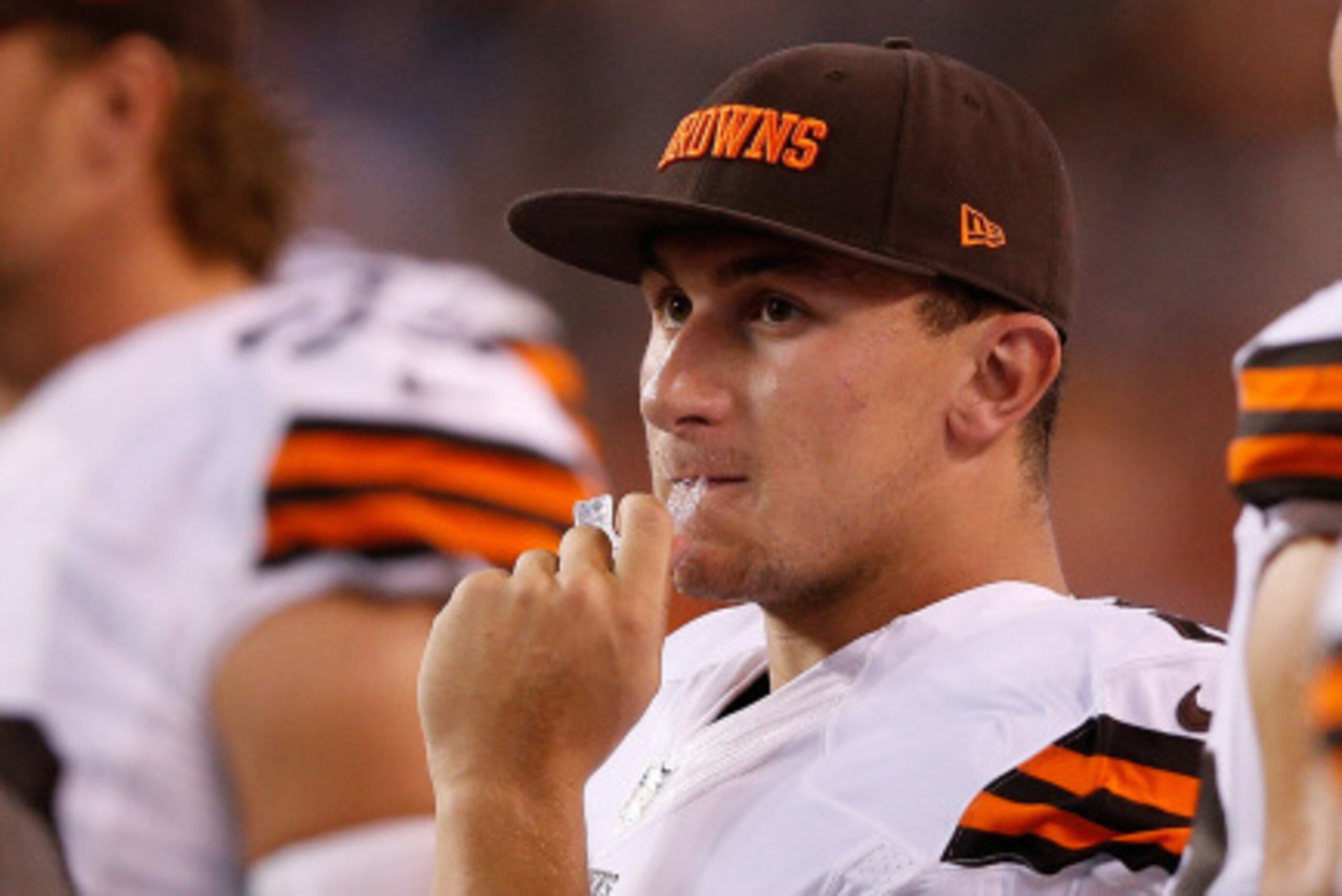 CLEVELAND, OH - AUGUST 23: Johnny Manziel #2 of the Cleveland Browns looks on from the sideline during the third quarter against the St. Louis Rams at FirstEnergy Stadium on August 23, 2014 in Cleveland, Ohio. (Photo by Joe Robbins/Getty Images) CLEVELAND, OH - AUGUST 23: Johnny Manziel #2 of the Cleveland Browns looks on from the sideline during the third quarter against the St. Louis Rams at FirstEnergy Stadium on August 23, 2014 in Cleveland, Ohio. (Photo by Joe Robbins/Getty Images)