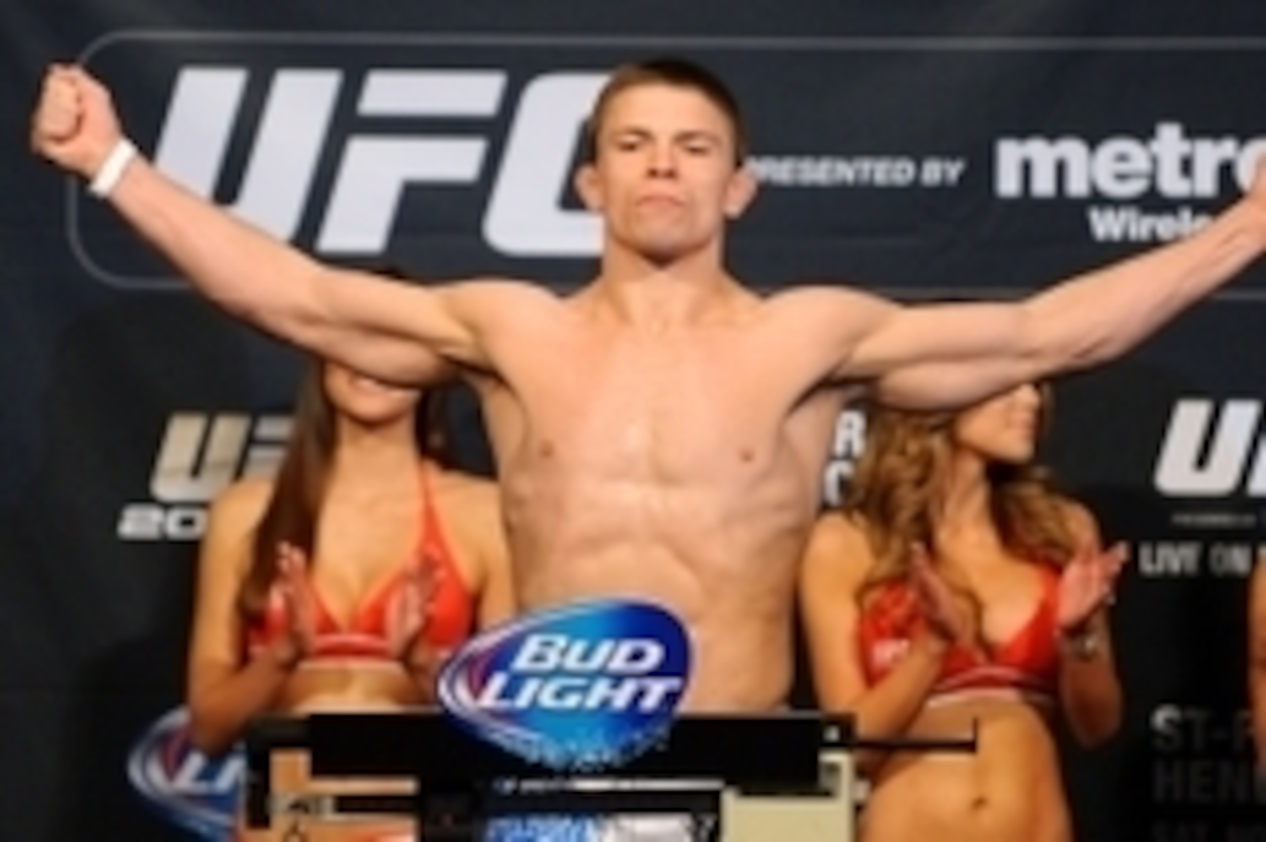 Nov 15, 2013; Las Vegas, NV, USA; UFC fighter Rick Story participates in the official weigh-in of UFC 167 at MGM Grand Garden Arena. Mandatory Credit: Stephen R. Sylvanie-USA TODAY Sports