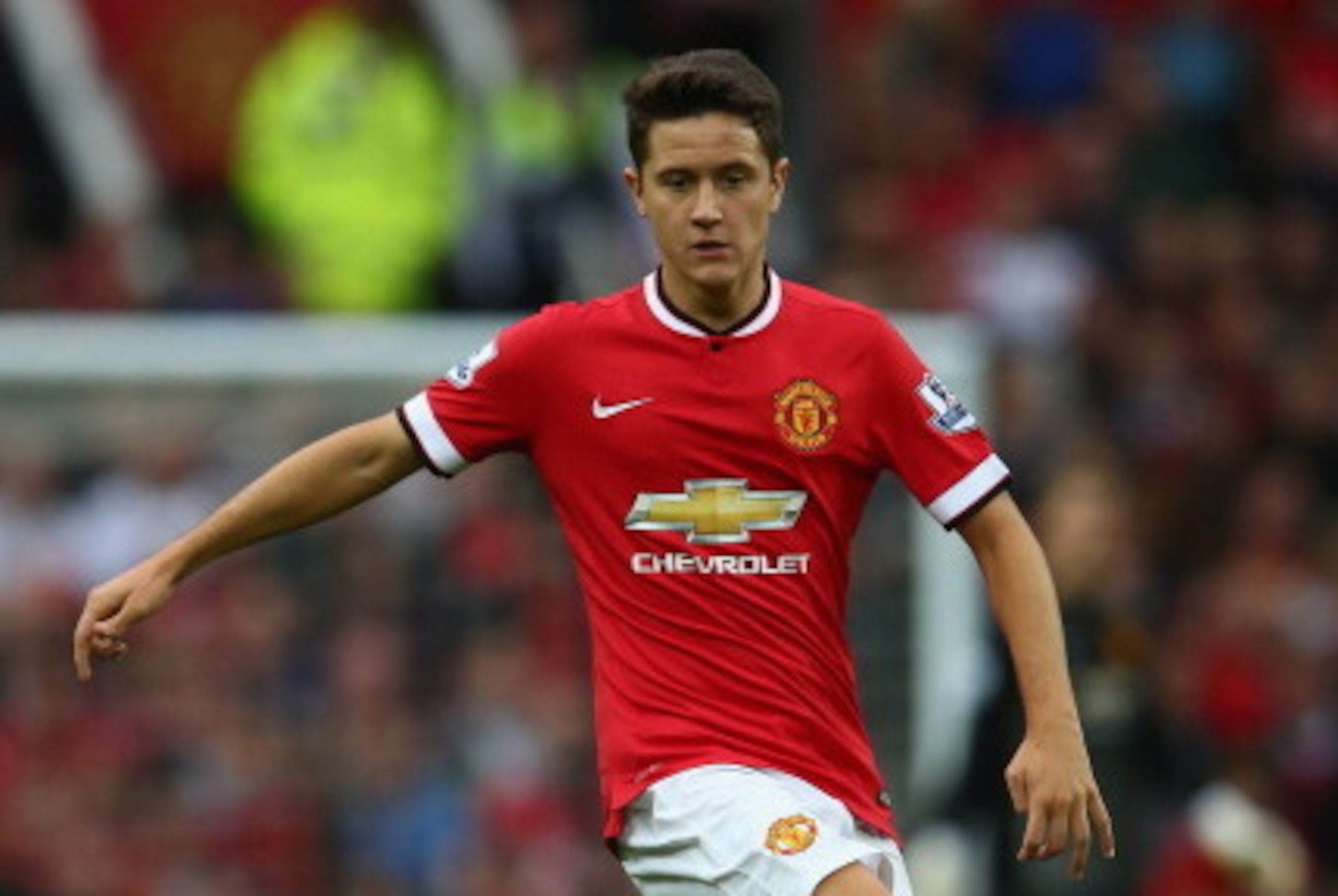 MANCHESTER, ENGLAND - AUGUST 12:  Ander Herrera of Manchester United in action during the Pre Season Friendly match between Manchester United and Valencia at Old Trafford on August 12, 2014 in Manchester, England.  (Photo by Clive Brunskill/Getty Images)