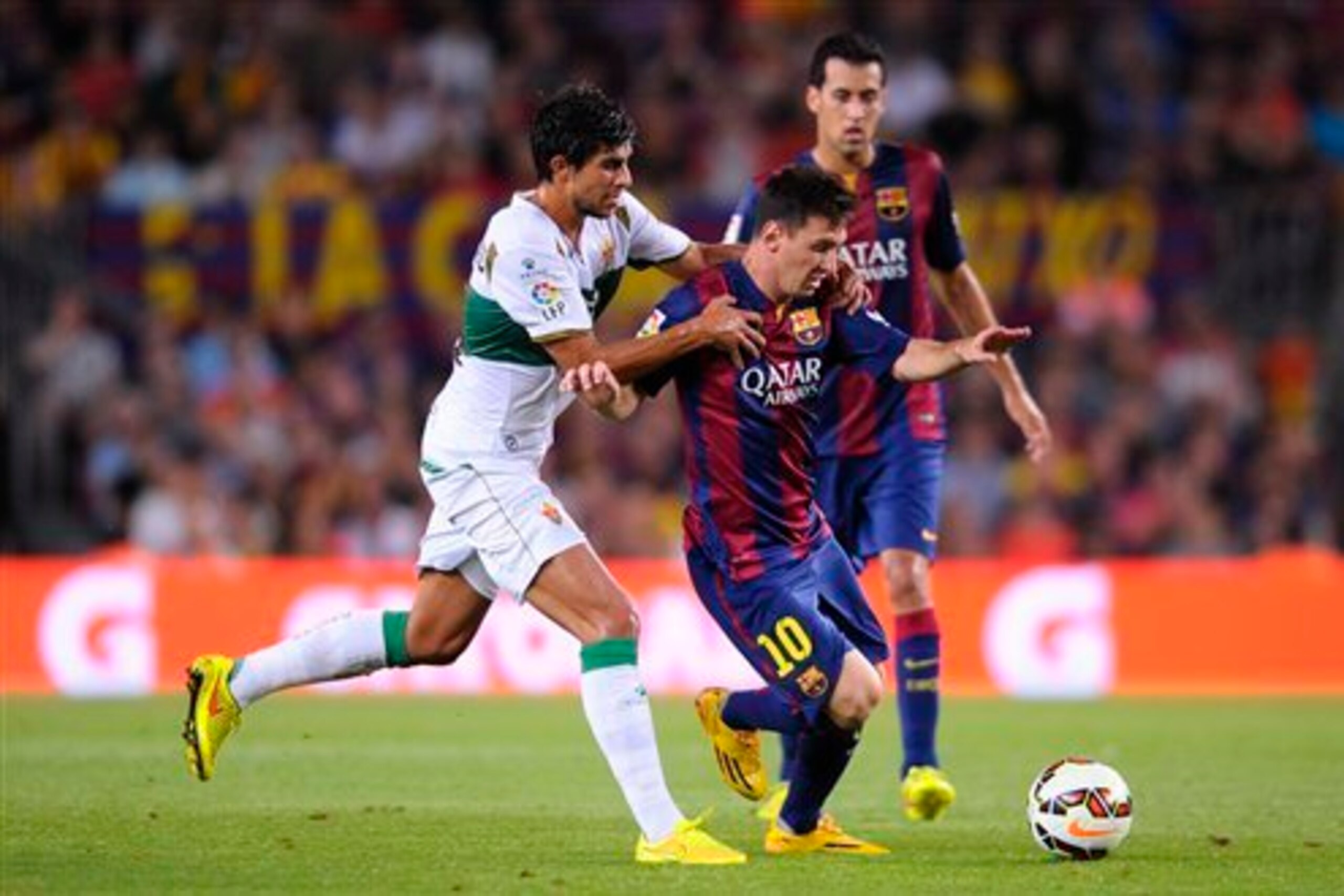 Messi scored twice against Elche. Messi scored twice against Elche.