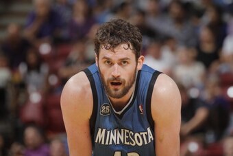 SACRAMENTO, CA - APRIL 13: Kevin Love #42 of the Minnesota Timberwolves in a game against the Sacramento Kings on April13, 2014 at Sleep Train Arena in Sacramento, California. NOTE TO USER: User expressly acknowledges and agrees that, by downloading and o