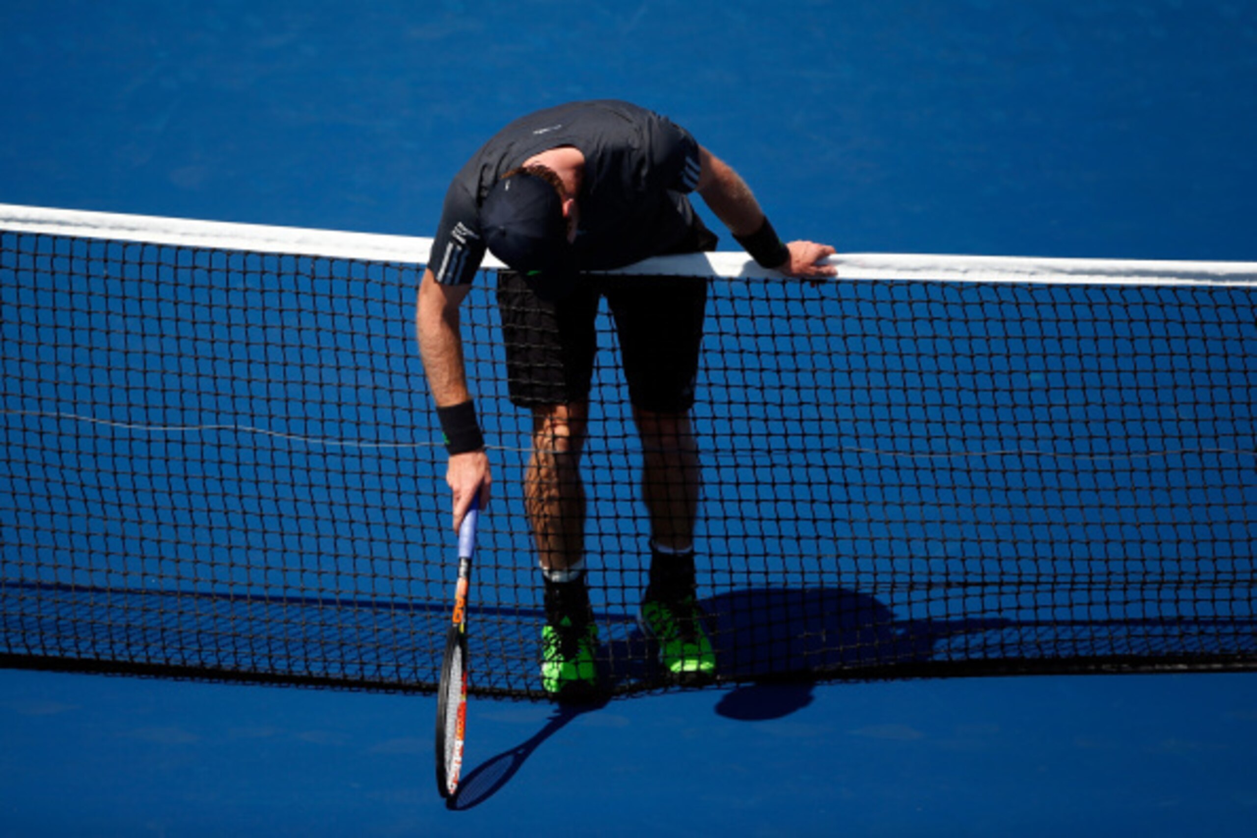 NEW YORK, NY - AUGUST 25:  Andy Murray of Great Britain reacts against Robin Haase of the Netherlands during his men's singles first round match on Day One of the 2014 US Open at the USTA Billie Jean King National Tennis Center on August 25, 2014  in the 