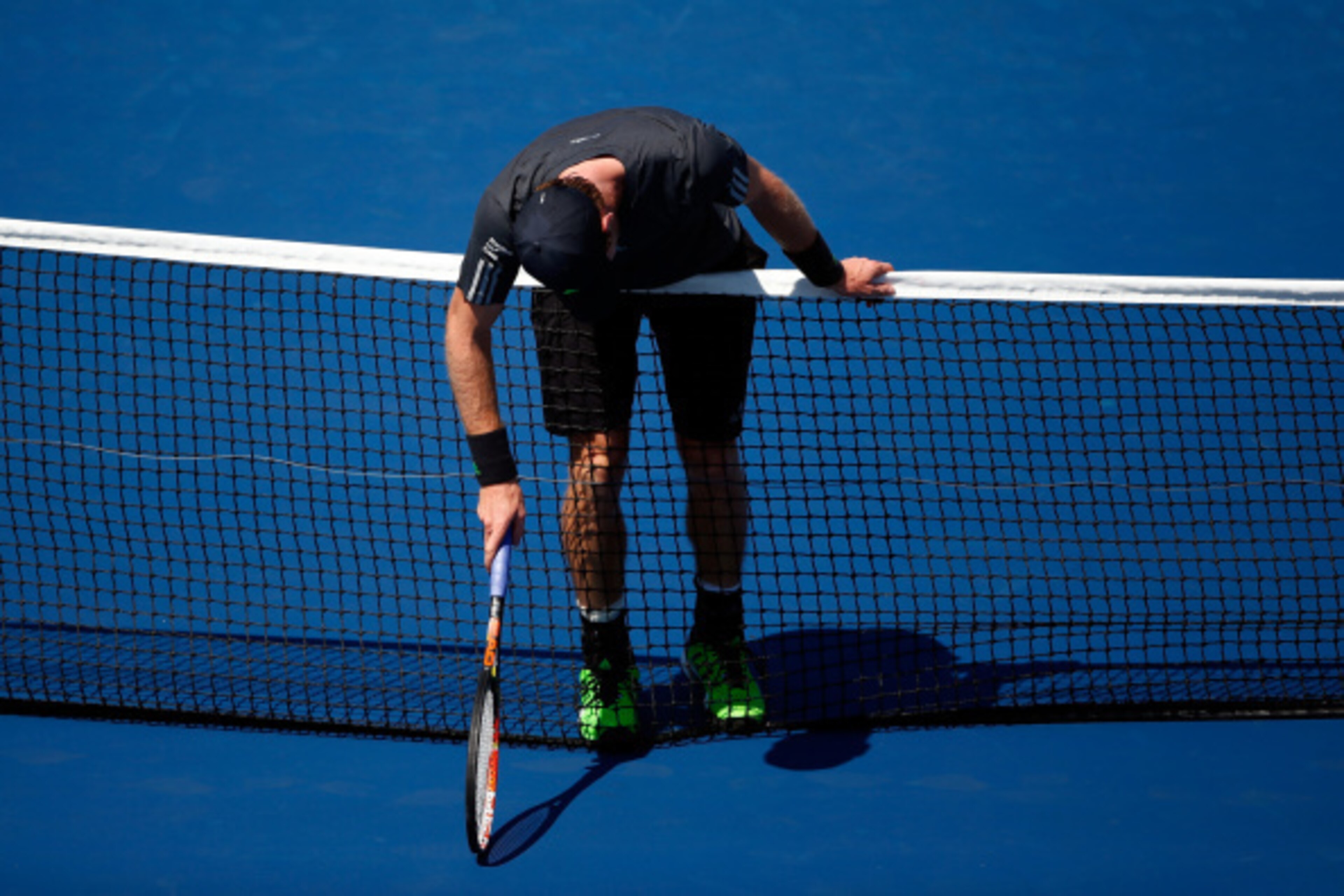 NEW YORK, NY - AUGUST 25:  Andy Murray of Great Britain reacts against Robin Haase of the Netherlands during his men's singles first round match on Day One of the 2014 US Open at the USTA Billie Jean King National Tennis Center on August 25, 2014  in the 