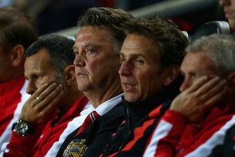 MILTON KEYNES, ENGLAND - AUGUST 26:  Manager Louis van Gaal of Manchester United looks on during the Capital One Cup second round match between MK Dons and Manchester United at Stadium mk on August 26, 2014 in Milton Keynes, England.  (Photo by Clive Maso