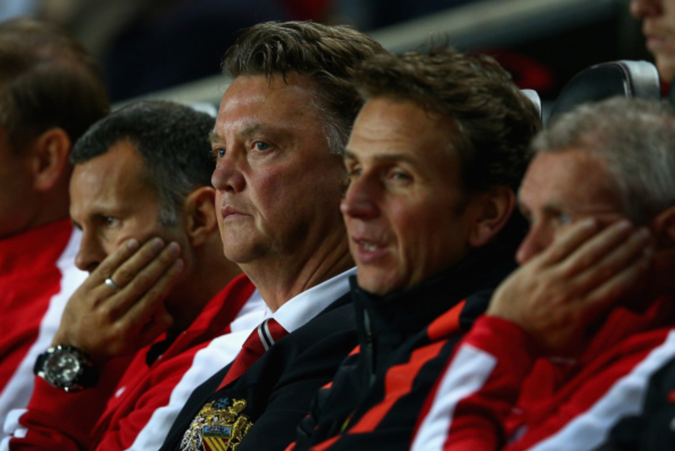 MILTON KEYNES, ENGLAND - AUGUST 26: Manager Louis van Gaal of Manchester United looks on during the Capital One Cup second round match between MK Dons and Manchester United at Stadium mk on August 26, 2014 in Milton Keynes, England. (Photo by Clive Maso MILTON KEYNES, ENGLAND - AUGUST 26: Manager Louis van Gaal of Manchester United looks on during the Capital One Cup second round match between MK Dons and Manchester United at Stadium mk on August 26, 2014 in Milton Keynes, England. (Photo by Clive Maso