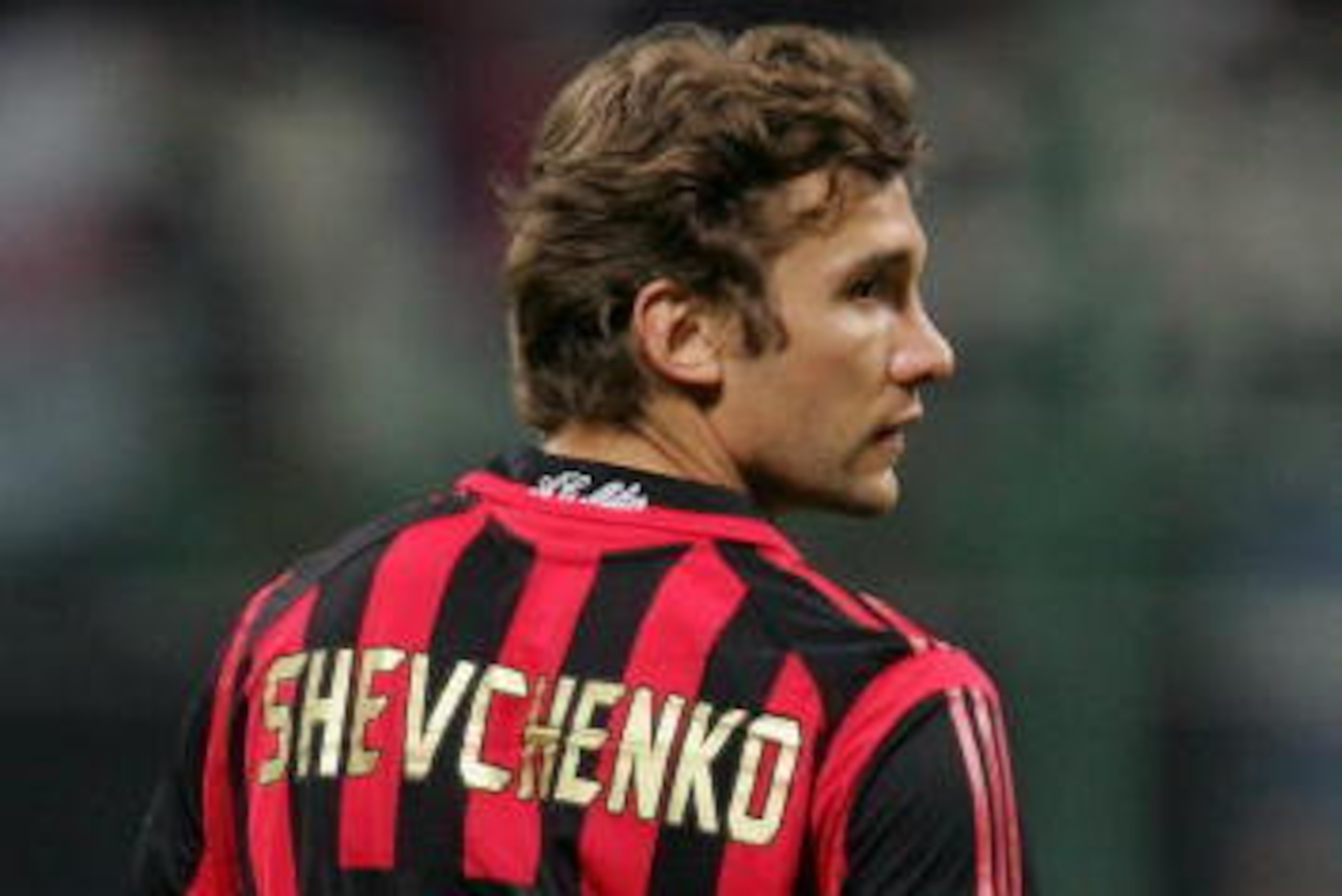 MILAN, ITALY - APRIL 04:  Andriy Shevchenko of AC Milan looks on during the UEFA Champions League Quarter Final Second Leg match between AC Milan and Lyon at the San Siro on April 4,  2006 in Milan, Italy.  (Photo by Laurence Griffiths/Getty Images)