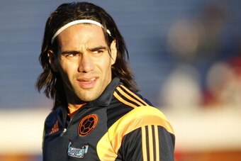 BUENOS AIRES, ARGENTINA - MAY 31: Radamel Falcao of Colombia looks on before the International Friendly Match between Colombia and Senegal at Pedro Bidegain Stadium on May 31, 2014 in Buenos Aires, Argentina. (Photo by Gabriel Rossi/Getty Images)