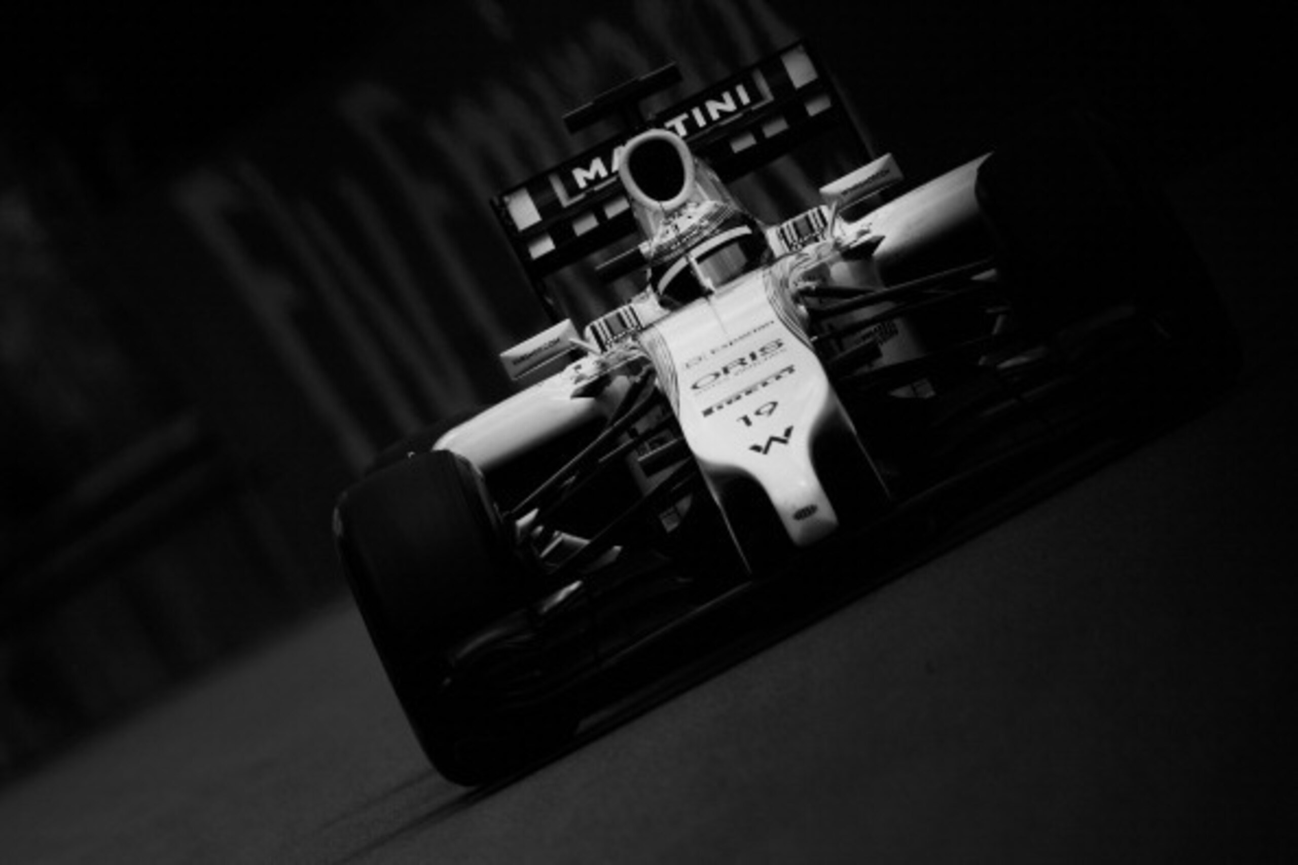 MONTREAL, QC - JUNE 07:  (EDITORS NOTE; THIS IMAGE HAS BEEN CONVERTED INTO BLACK AND WHITE). Felipe Massa of Brazil and Williams drives during qualifying ahead of the Canadian Formula One Grand Prix at Circuit Gilles Villeneuve on June 7, 2014 in Montreal