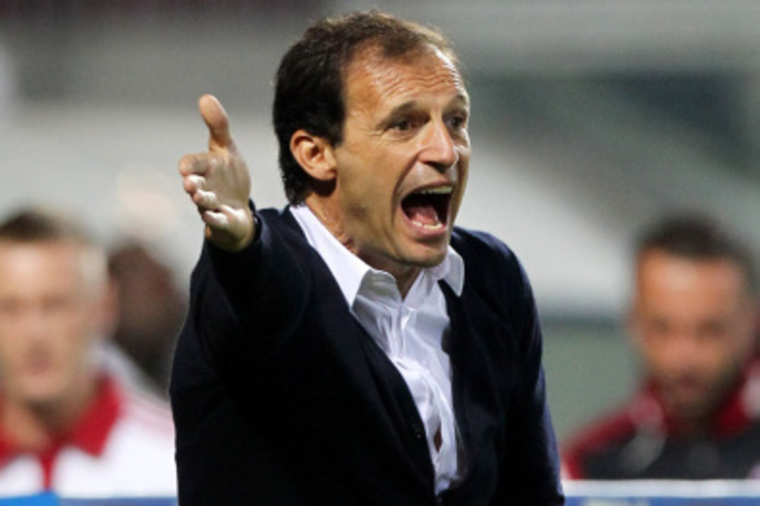 REGGIO NELL'EMILIA, ITALY - AUGUST 23:  FC Juventus head coach Massimiliano Allegri gestures during the TIM Preseason Tournament between US Sassuolo, FC Juventus and AC Milan at Mapei Stadium - Citta' del Tricolore on August 23, 2014 in Reggio nell'Emilia