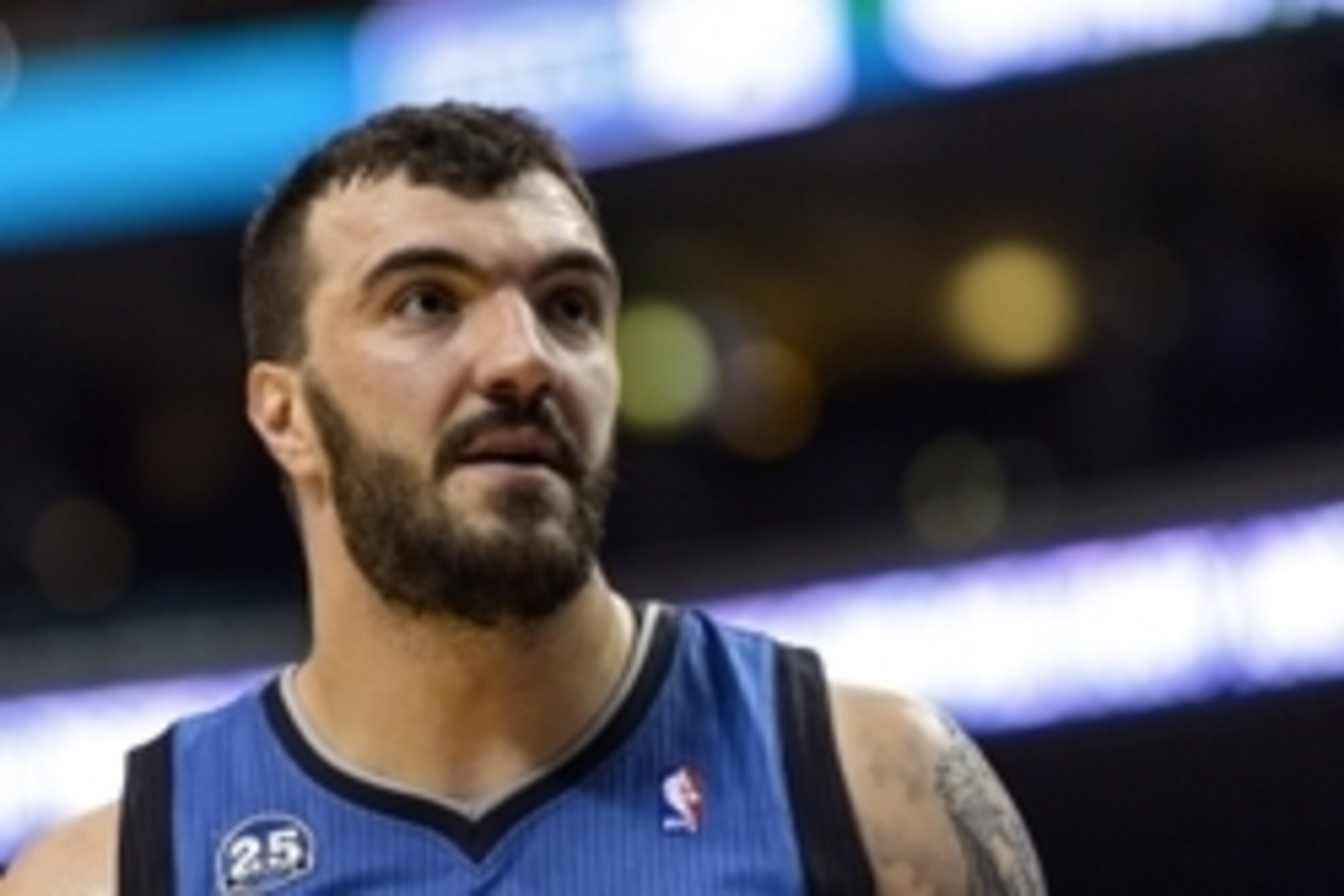 Jan 6, 2014; Philadelphia, PA, USA; Minnesota Timberwolves center Nikola Pekovic (14) during the second quarter against the Philadelphia 76ers at the Wells Fargo Center. The Timberwolves defeated the Sixers 126-95. Mandatory Credit: Howard Smith-USA TODAY