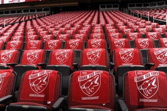 GLENDALE, AZ - APRIL 26:  Seats are covered with fan appreciation towels for the Phoenix Coyotes last home game against the Colorado Avalanche at Jobing.com Arena on April 26, 2013 in Glendale, Arizona.  (Photo by Norm Hall/NHLI via Getty Images)