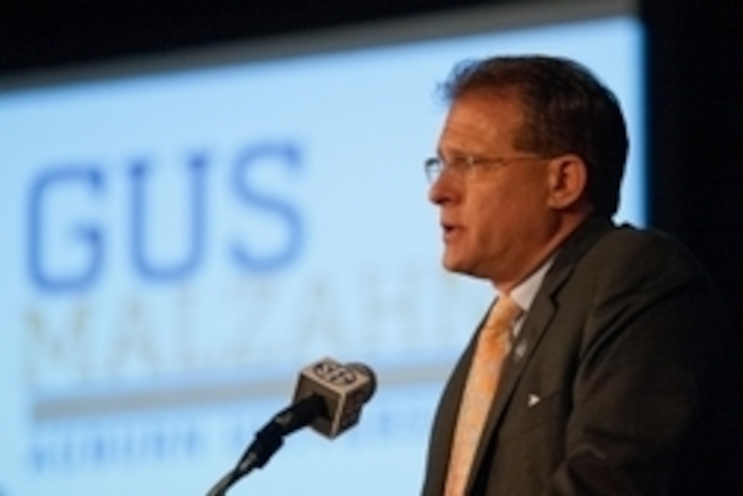 Jul 14, 2014; Hoover, AL, USA; Auburn Tigers head coach Gus Malzahn talks to the media during the SEC Football Media Days at the Wynfrey Hotel. Mandatory Credit: Marvin Gentry-USA TODAY Sports