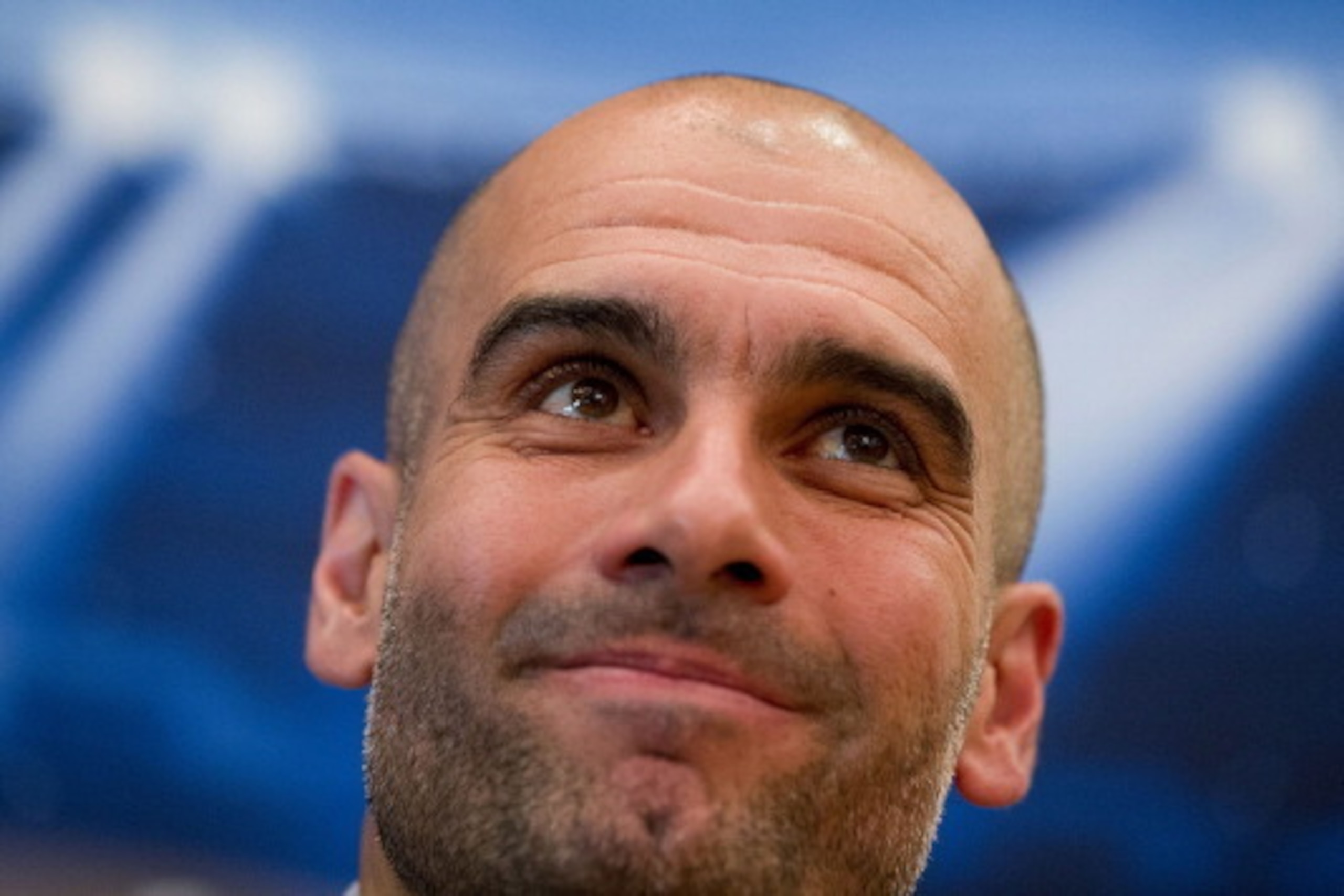 MADRID, SPAIN - APRIL 22:  Coach Pep Guardiola of FC Bayern Munich attends a press conference, on the eve of the UEFA Champions League semi-final first leg match against Real Madrid CF, at Intercontinental Hotel on April 22, 2014 in Madrid, Spain.  (Photo