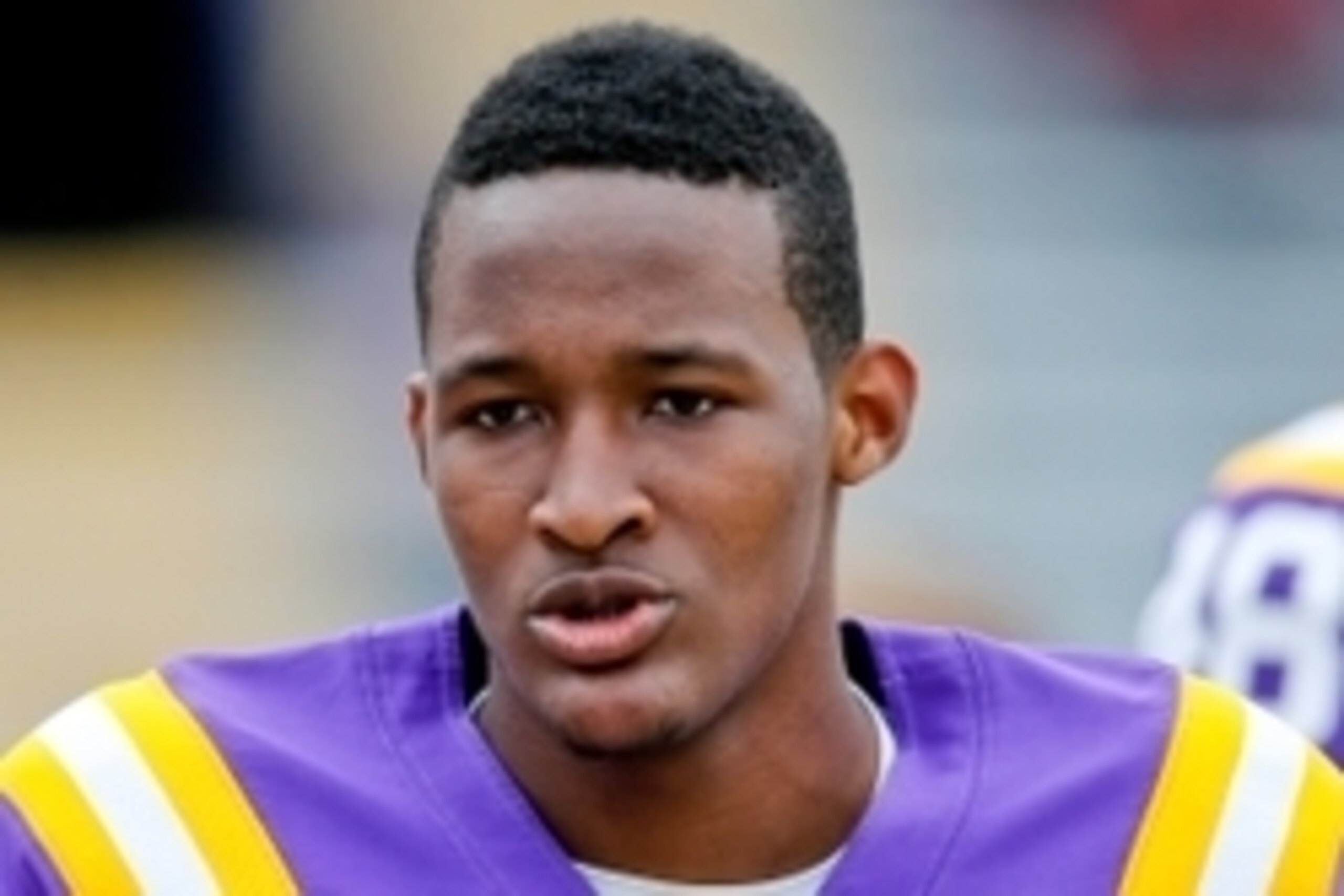 Apr 5, 2014; Baton Rouge, LA, USA; LSU Tigers quarterback Brandon Harris (6) following a touchdown during the 2014 spring game at Tiger Stadium. Mandatory Credit: Derick E. Hingle-USA TODAY Sports