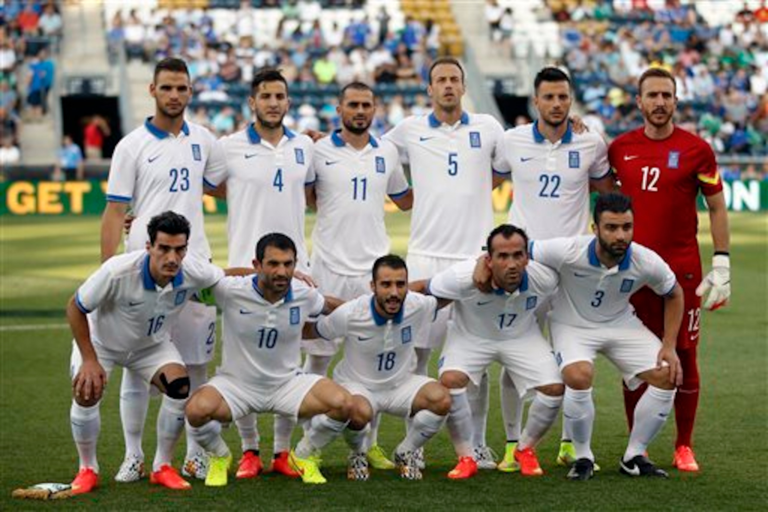 Moras with the Greece team at the World Cup